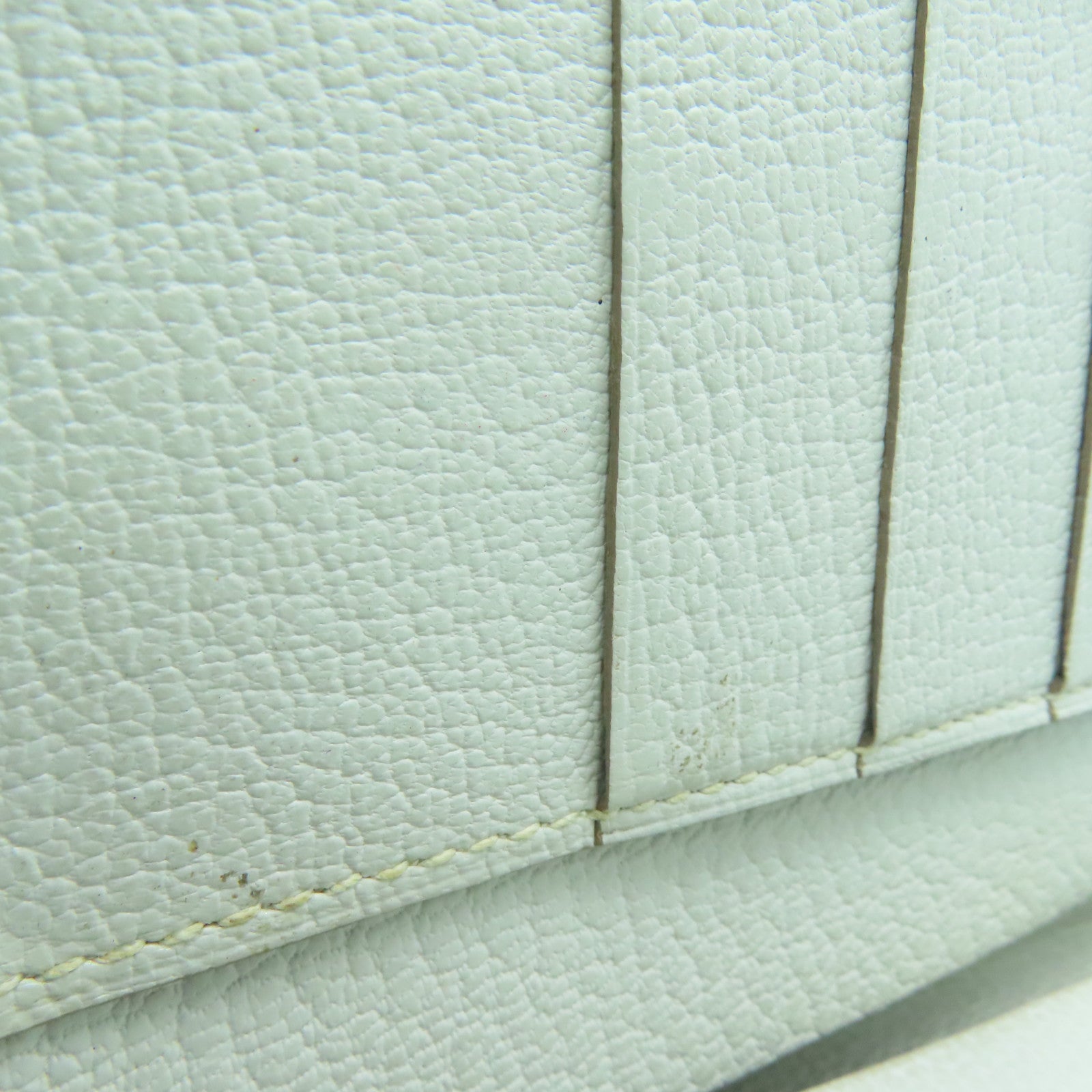 HERMES Chevre皮革H Dot Evelyne Wallet长钱包Lime黄色