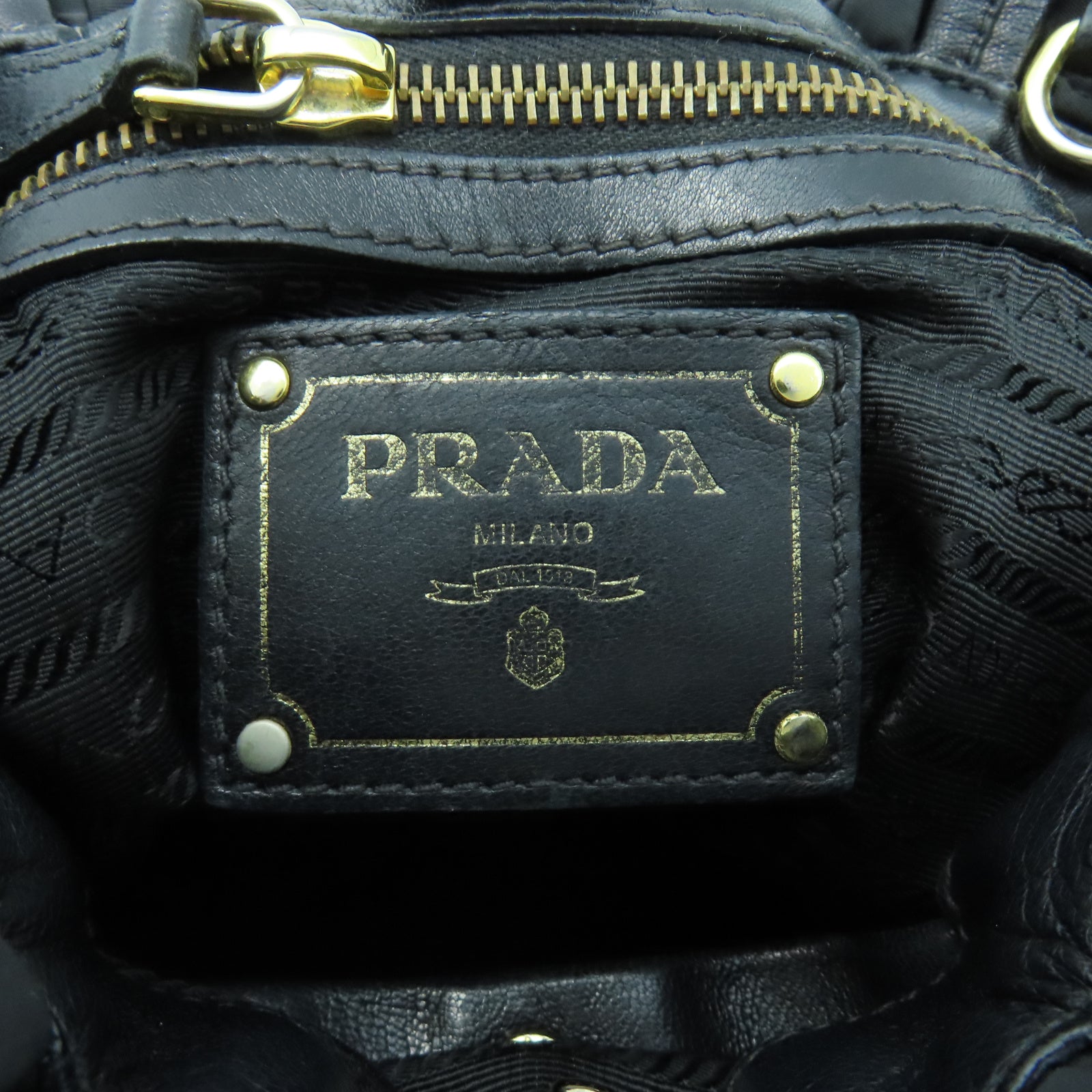 PRADA 尼龍2 Way Shoulder金扣肩背袋黑色