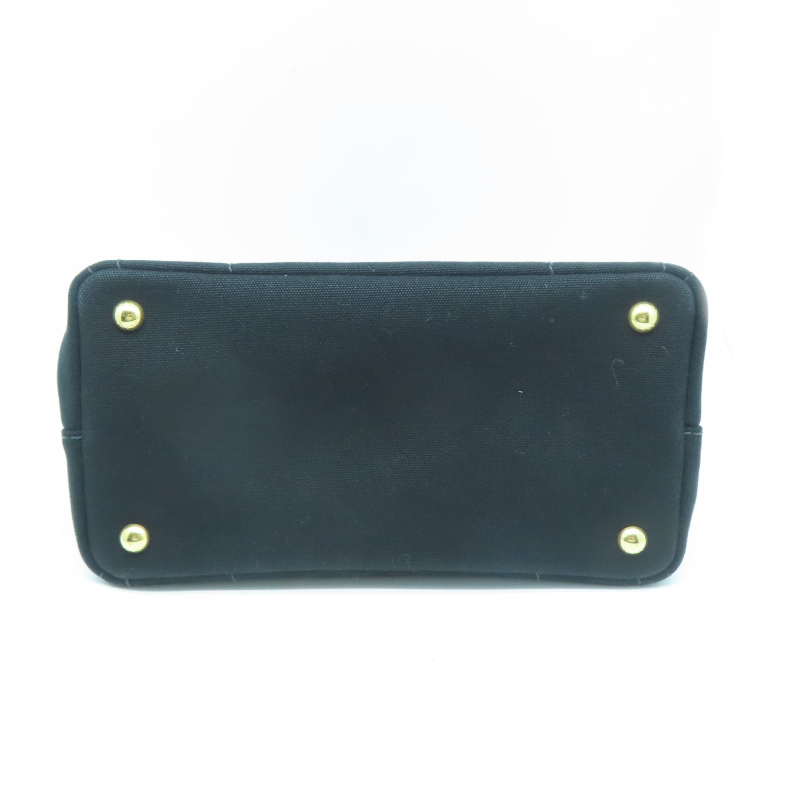 PRADA 帆布2 Way Shoulderq金扣手挽肩背兩用袋黑色/藍色
