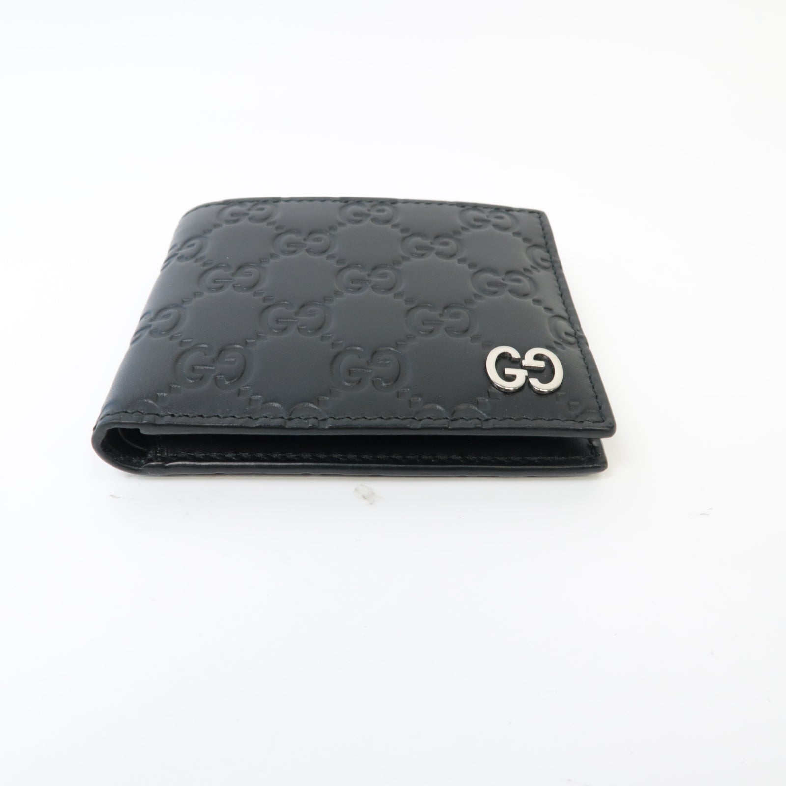 GUCCI 牛皮皮革Wallet銀扣錢包黒色