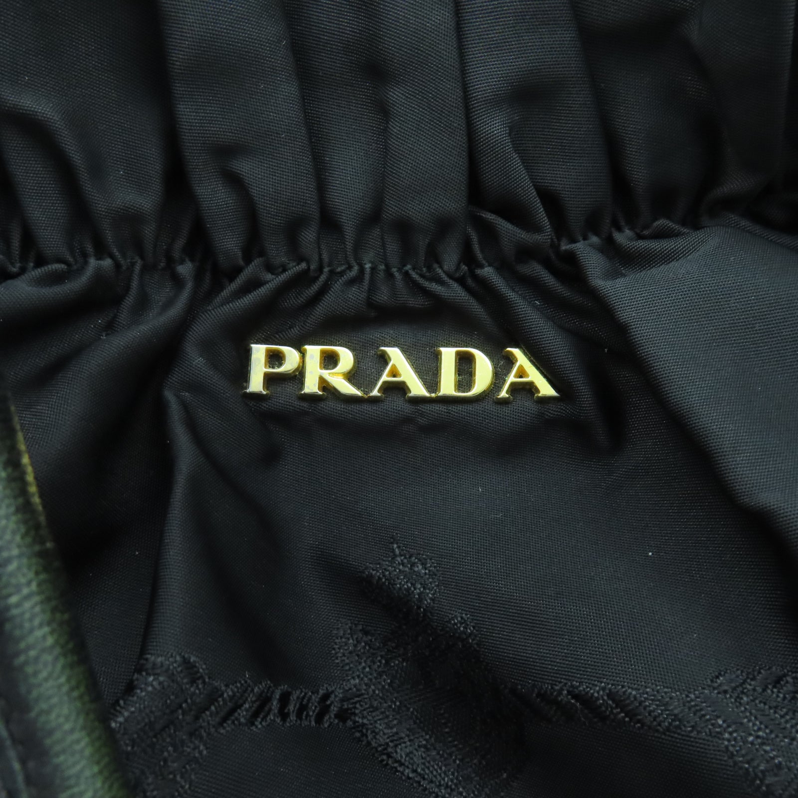 PRADA 尼龍2 Way Shoulder金扣肩背袋黑色