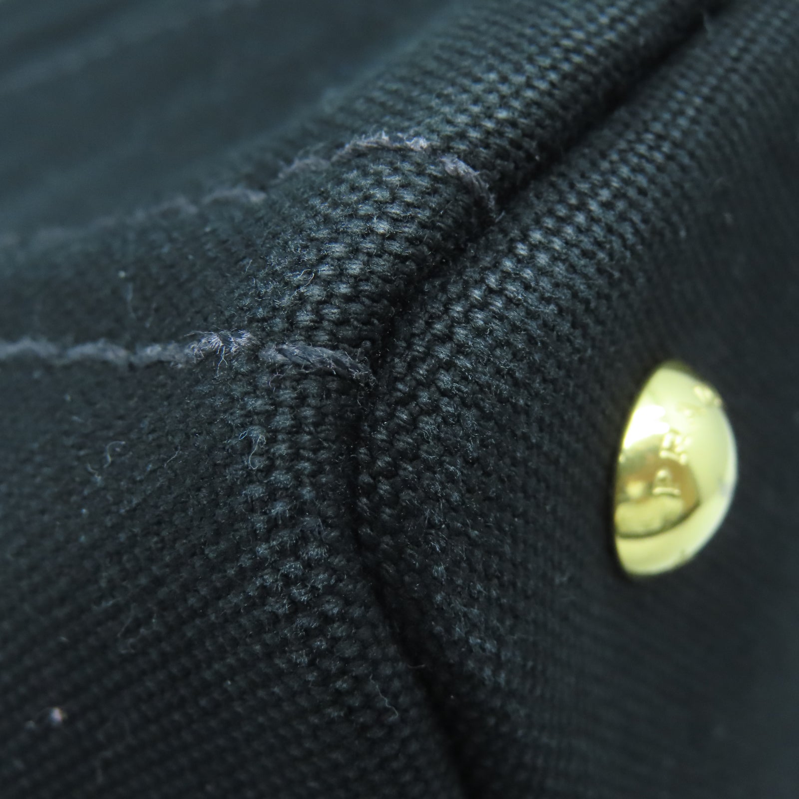 PRADA 帆布2 Way Shoulderq金扣手挽肩背兩用袋黑色/藍色