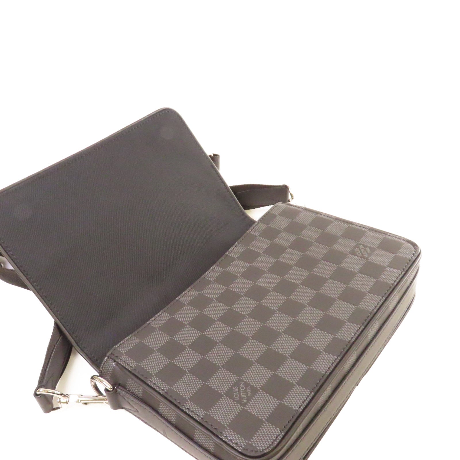 LOUIS VUITTON Damier Infini Studio Messenger Shoulder Bag銀扣肩背袋啡色