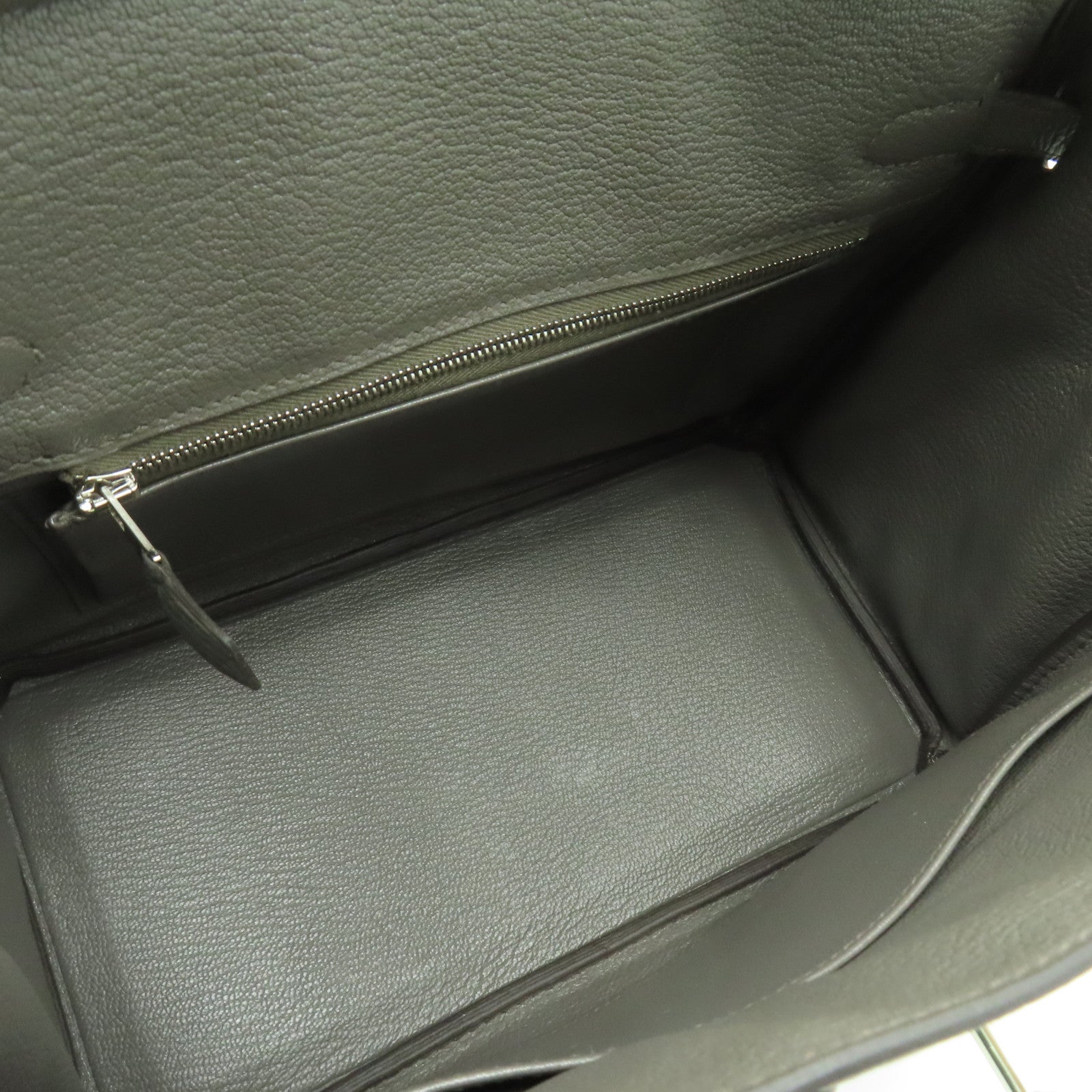 HERMES Togo皮革Birkin 25銀扣手挽袋Etain灰色