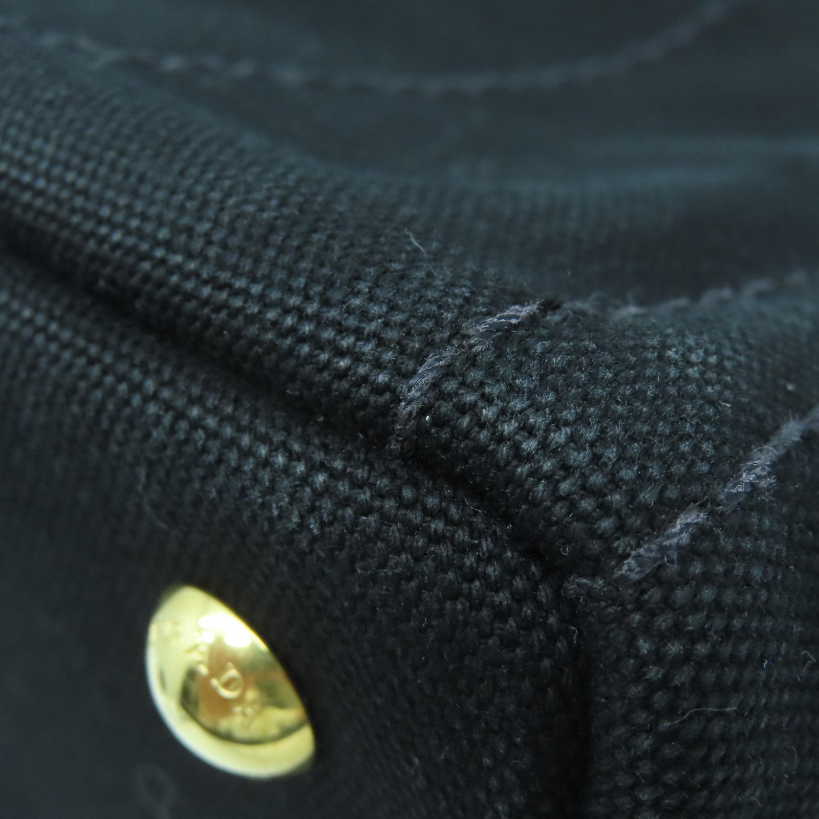 PRADA 帆布2 Way Shoulderq金扣手挽肩背兩用袋黑色/藍色