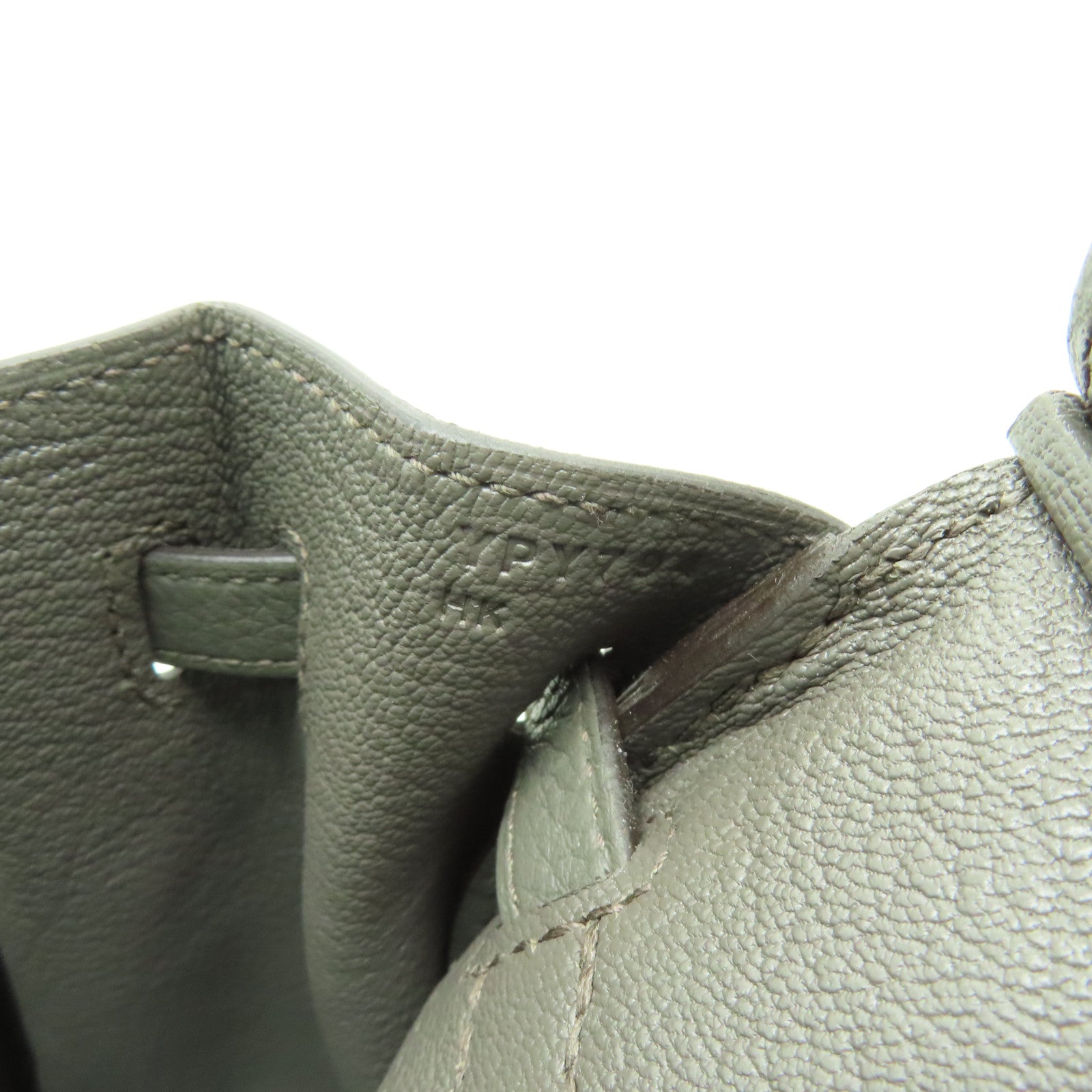 HERMES Togo皮革Birkin 25銀扣手挽袋Etain灰色