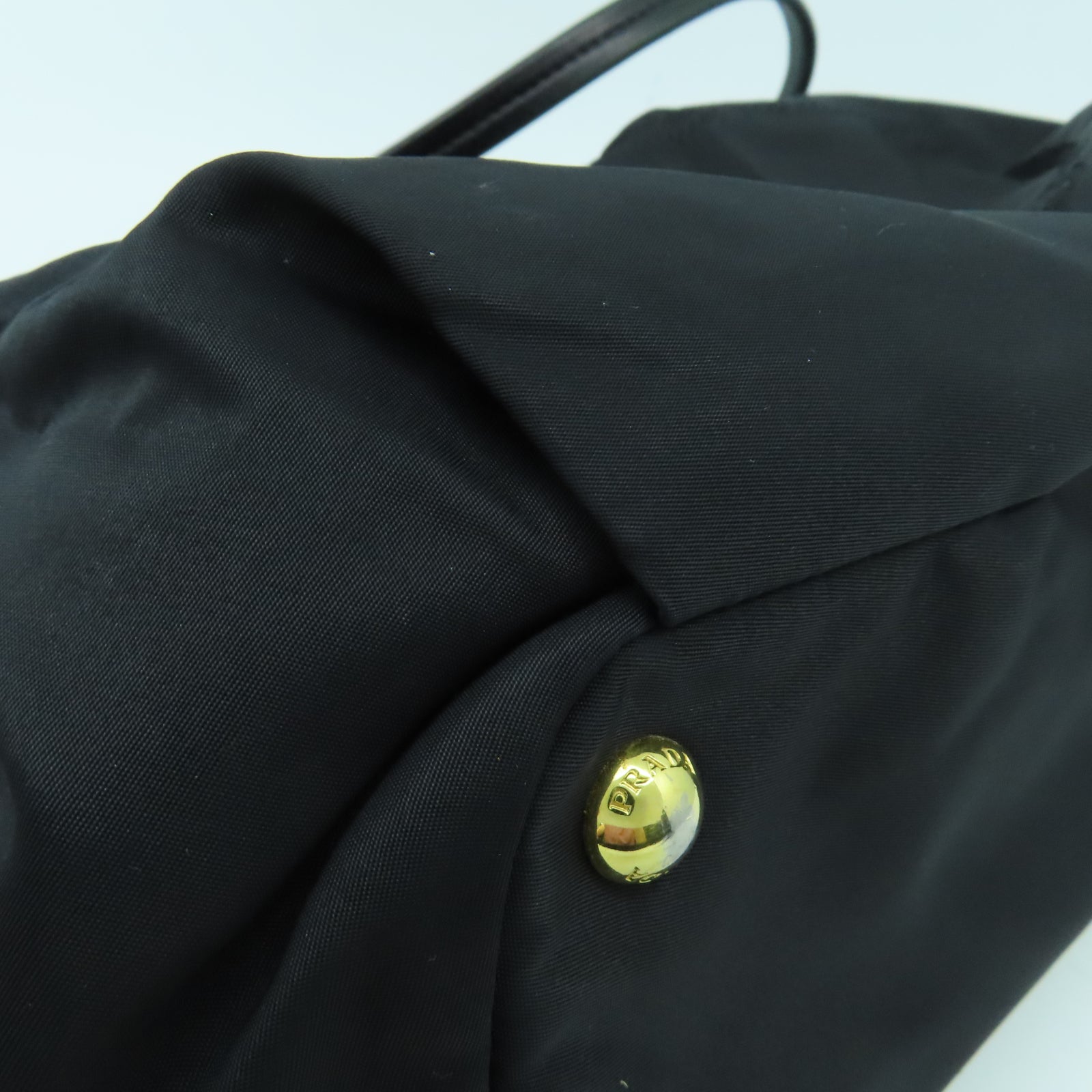 PRADA 尼龍2 Way Shoulder金扣肩背袋黑色