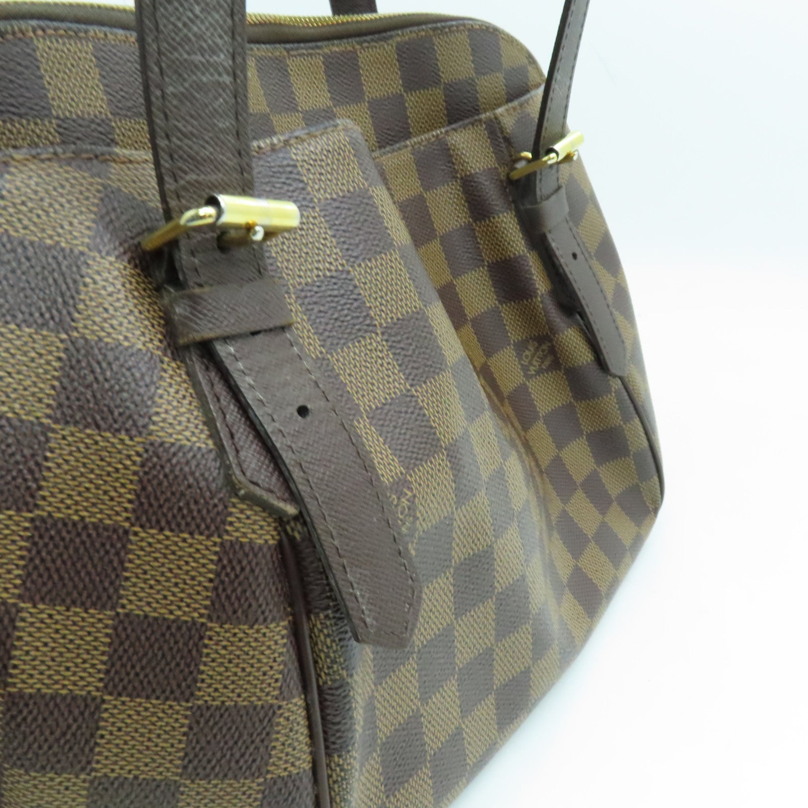 LOUIS VUITTON Damier Belem PM Hand Bag金扣手挽袋啡色