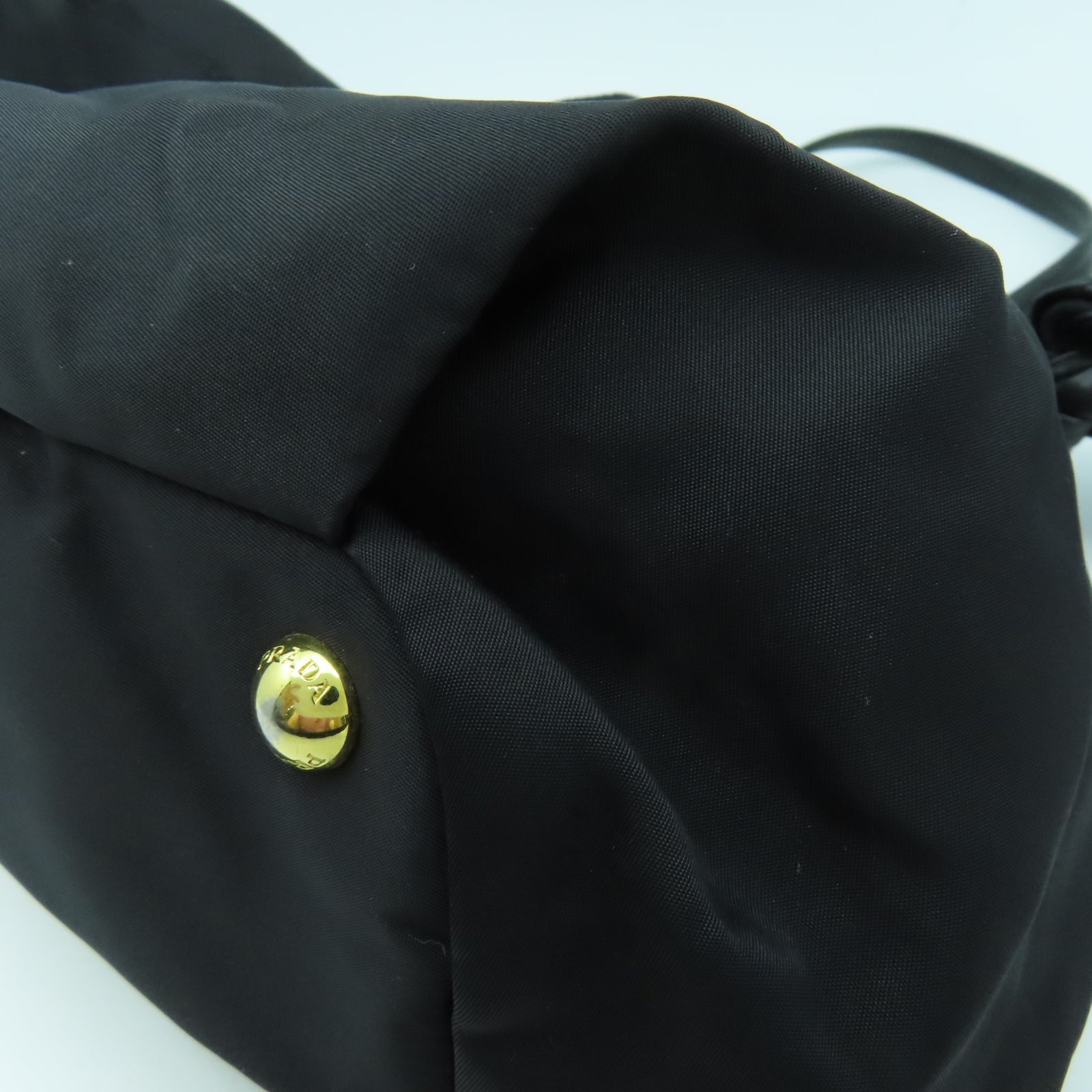 PRADA 尼龍2 Way Shoulder金扣肩背袋黑色