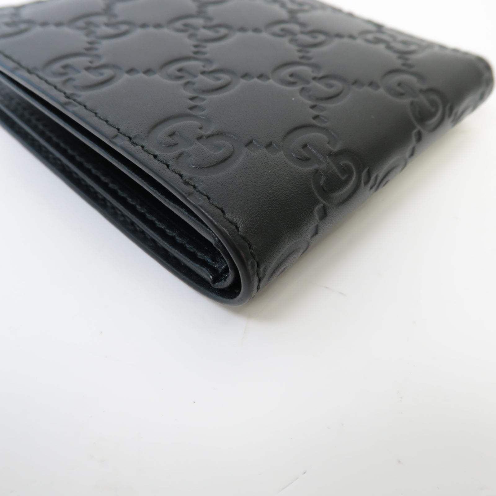 GUCCI 牛皮皮革Wallet銀扣錢包黒色