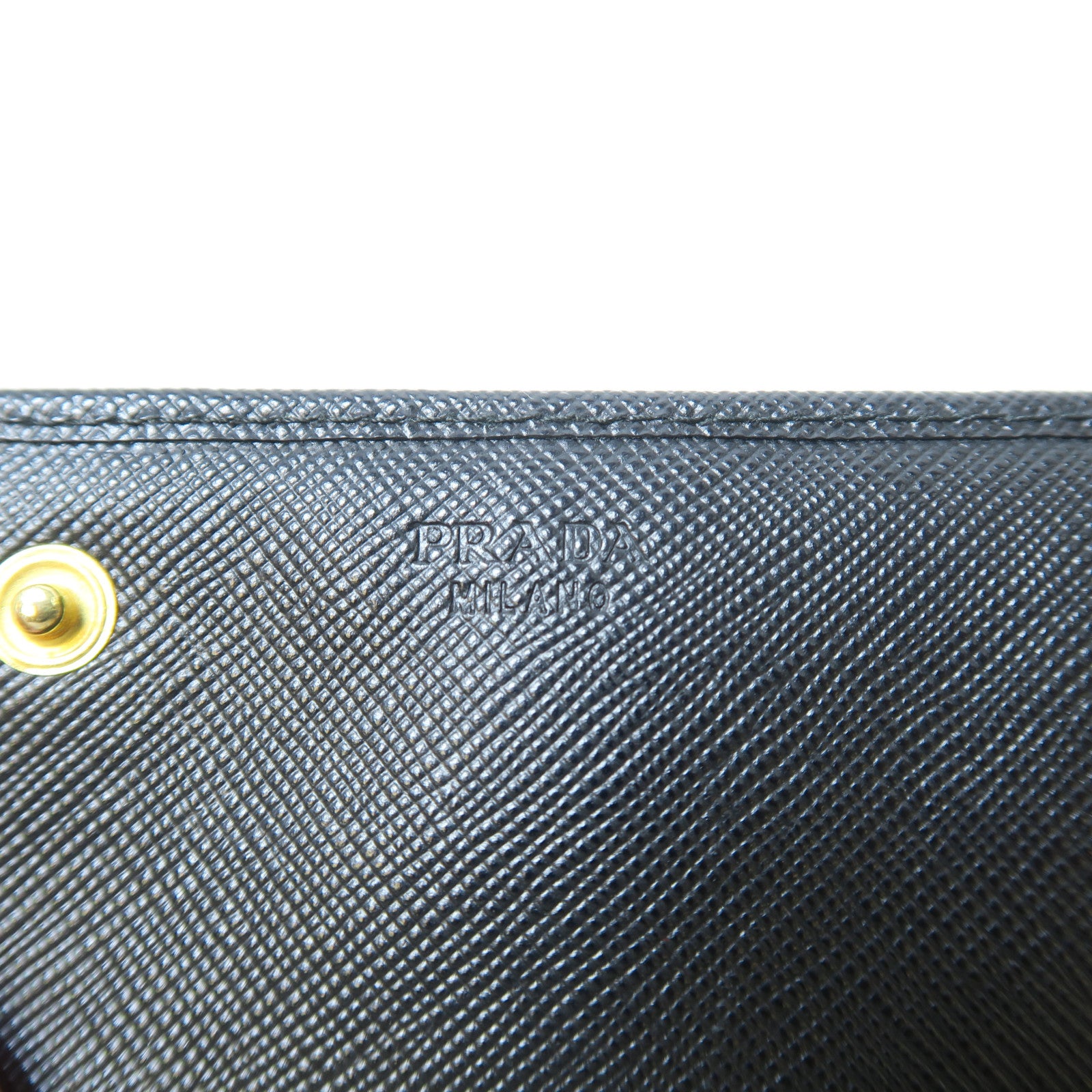 PRADA Saffiano皮革Long wallet金扣長錢包黑色