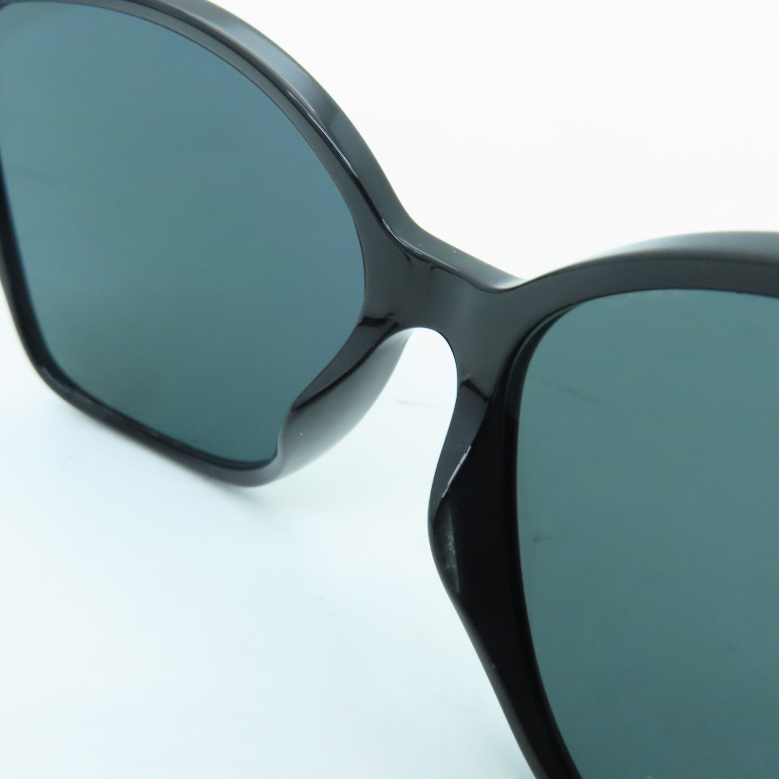 CHANEL PVC Sunglass Gold Buckle Sunglasses Black