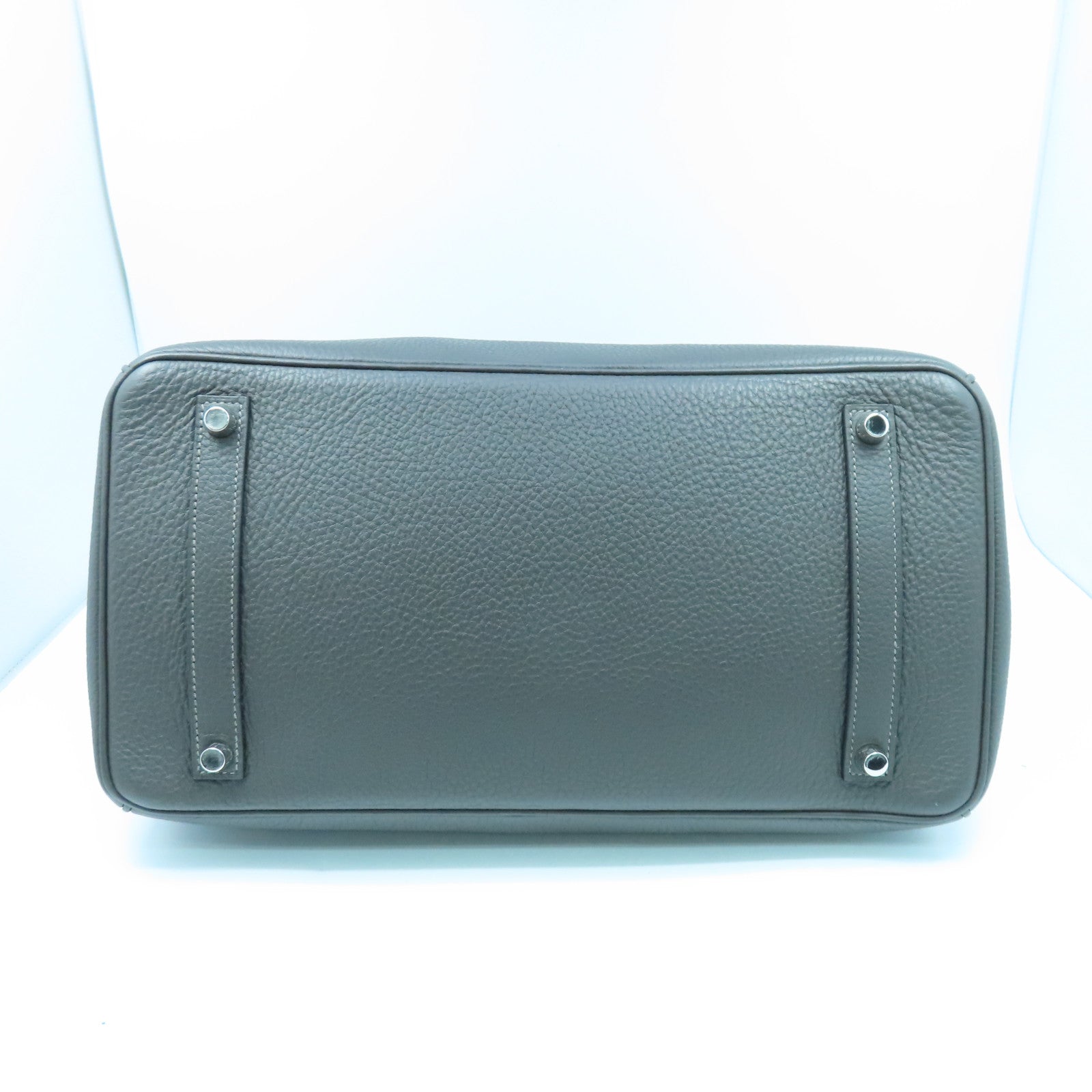 HERMES Togo皮革Birkin35银扣手挽袋Etain灰色