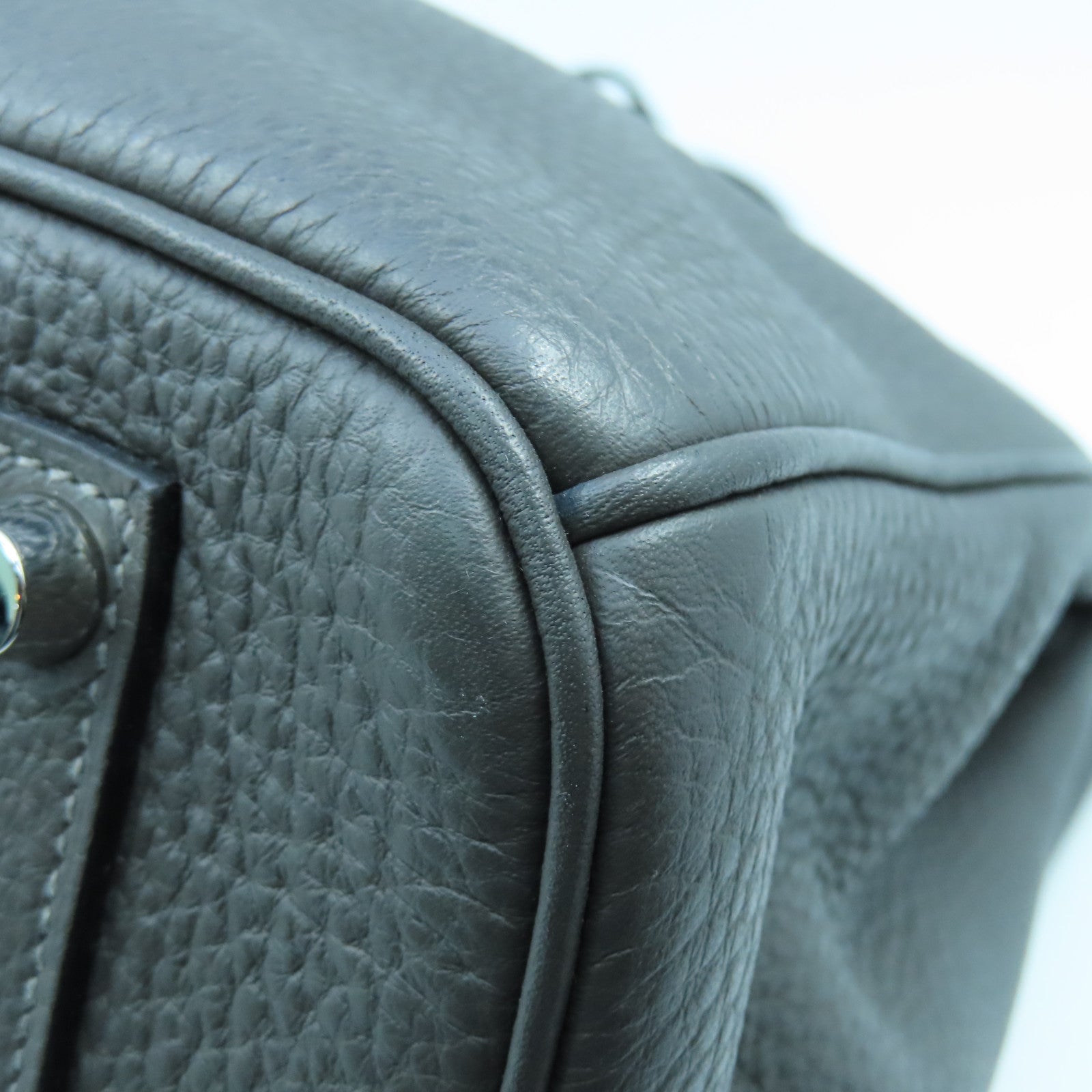 HERMES Togo皮革Birkin35银扣手挽袋Etain灰色