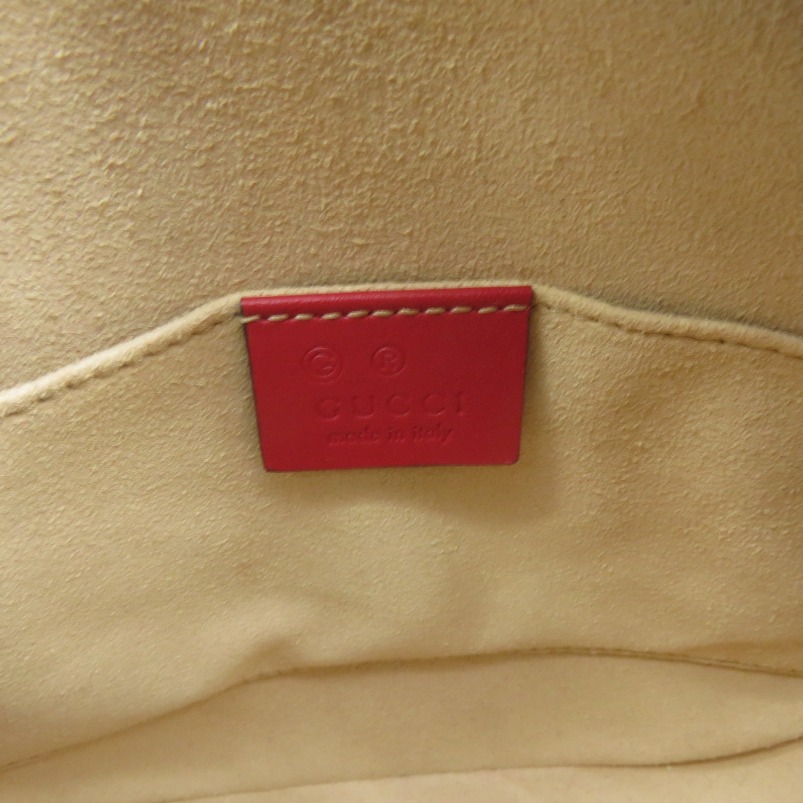 GUCCI 塗層帆布Blooms Chain Shoulder Bag鏈帶肩背袋啡色/紅色