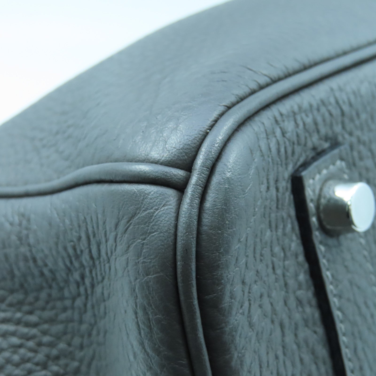 HERMES Togo皮革Birkin35银扣手挽袋Etain灰色