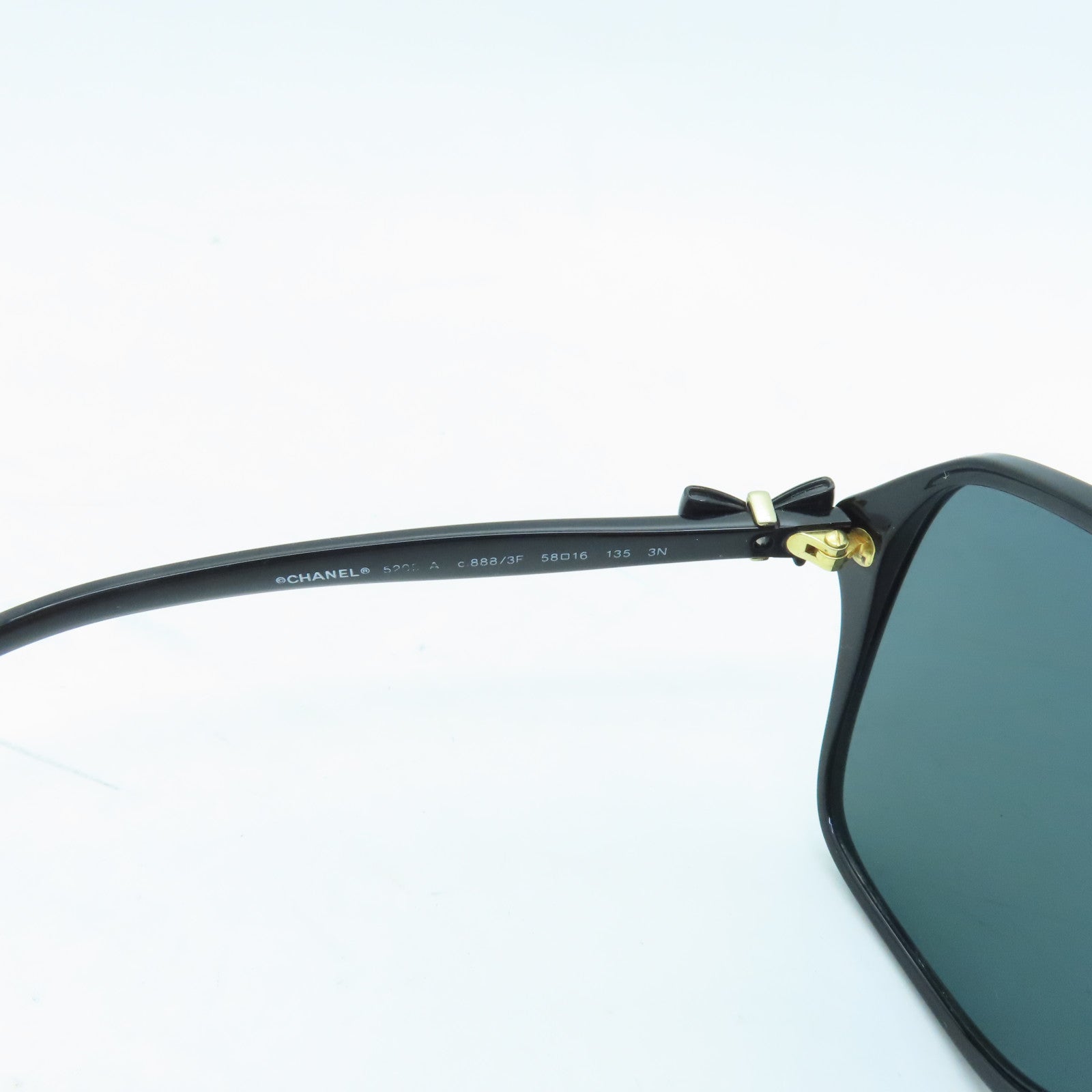 CHANEL PVC Sunglass Gold Buckle Sunglasses Black
