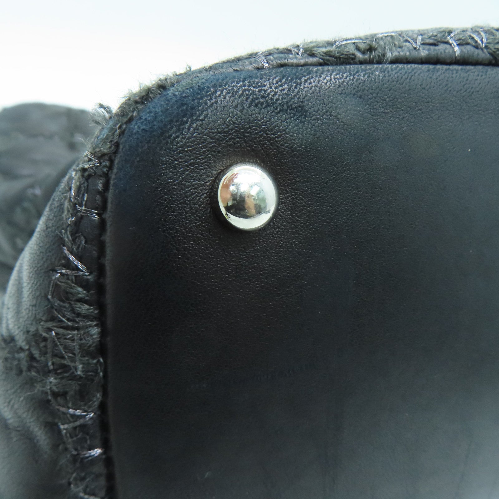 CHANEL 菱格羊皮皮革Chain Shoulder Bag银扣链带肩背袋黑色