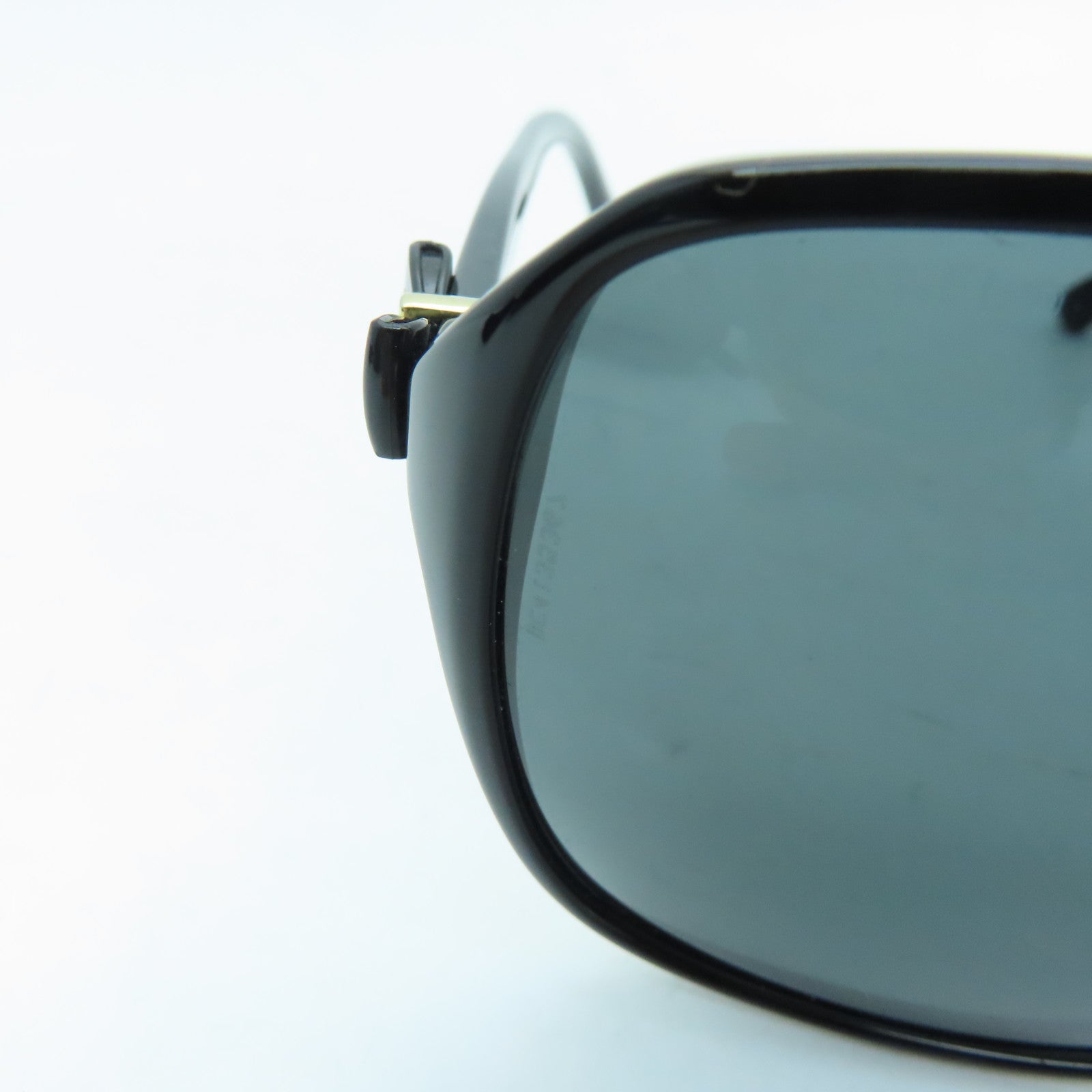 CHANEL PVC Sunglass Gold Buckle Sunglasses Black