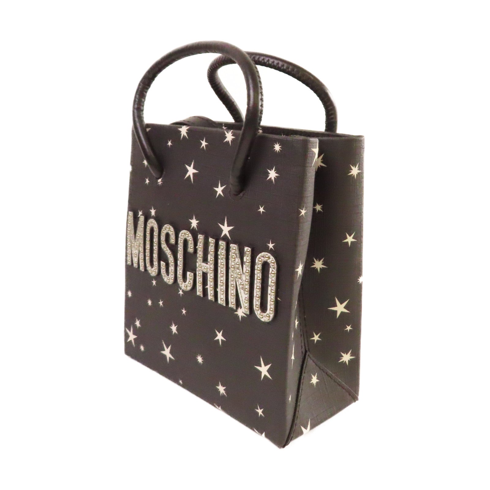 MOSCHINO 塗層帆布2Way Shoulder Bag手挽肩背兩用袋黑色