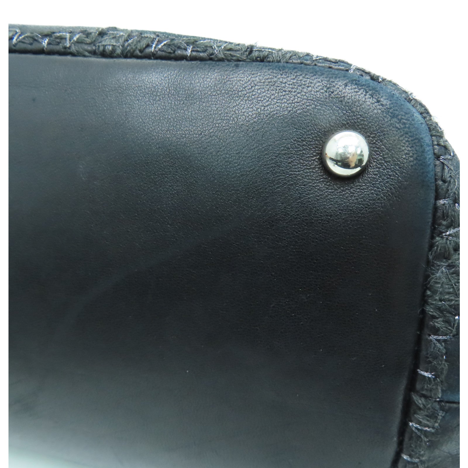 CHANEL 菱格羊皮皮革Chain Shoulder Bag银扣链带肩背袋黑色