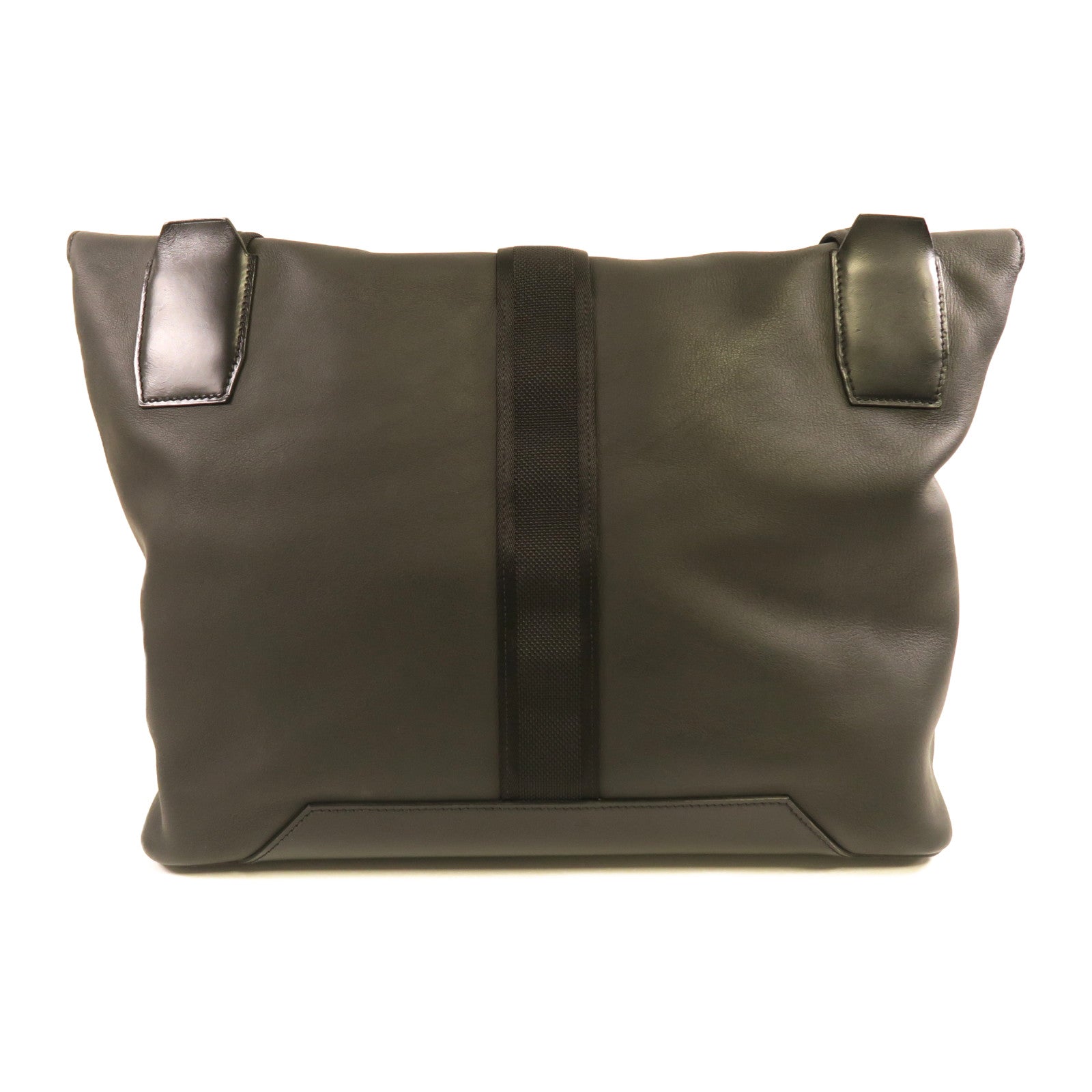 HERMES Taurillon Cristobal皮革Cityslide Messenger銀扣肩背袋黑色/檸檬黃色