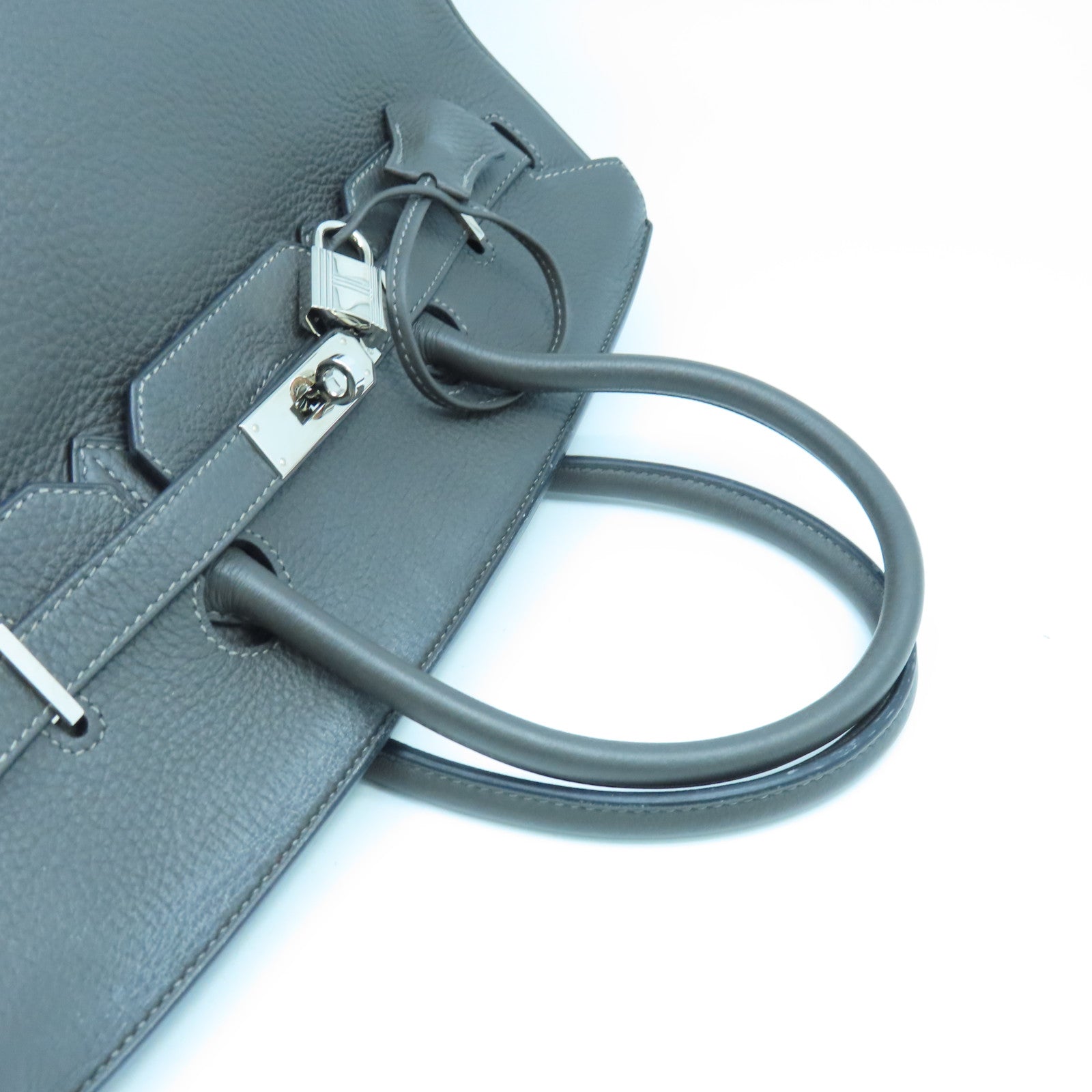 HERMES Togo皮革Birkin35银扣手挽袋Etain灰色