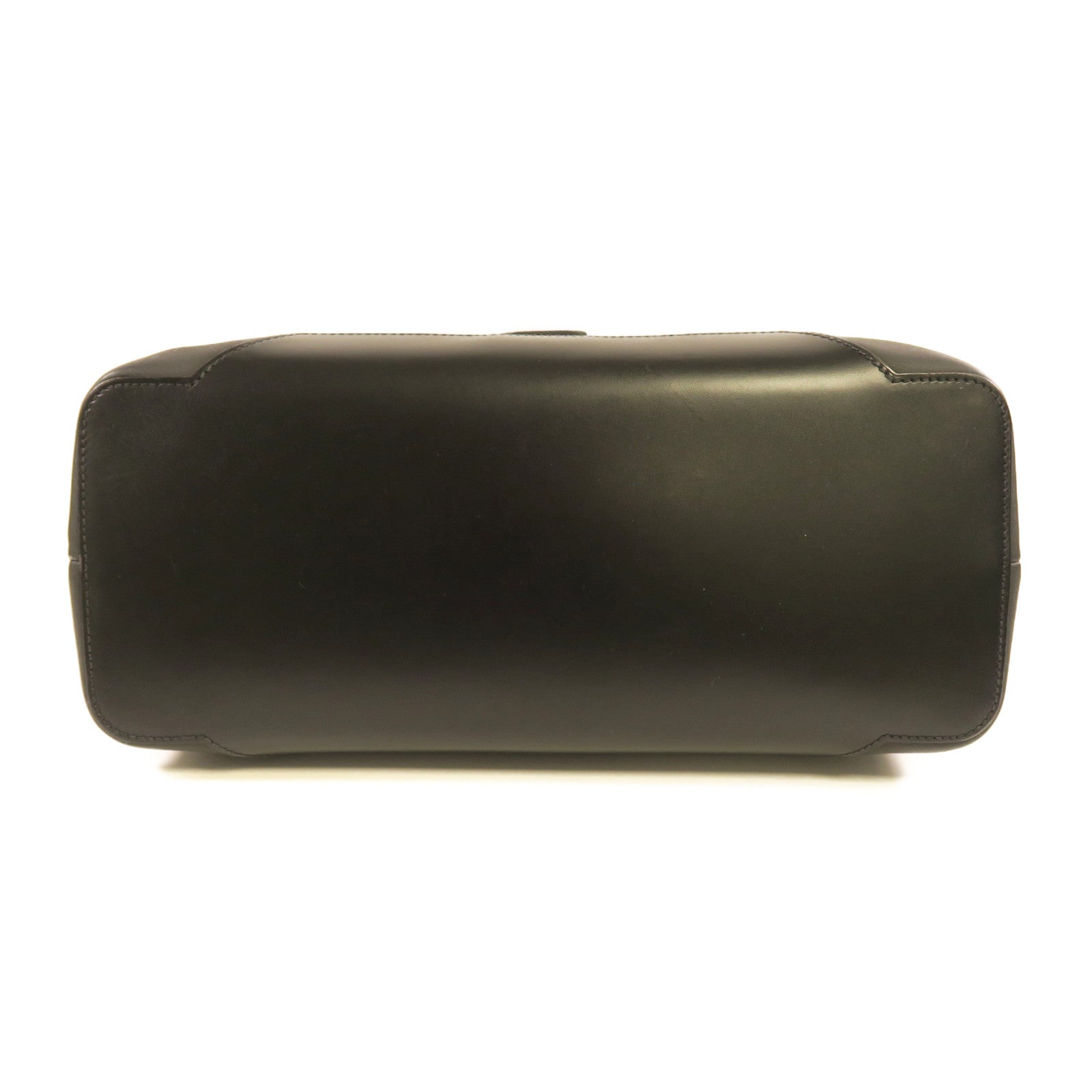 HERMES Taurillon Cristobal皮革Cityslide Messenger銀扣肩背袋黑色/檸檬黃色