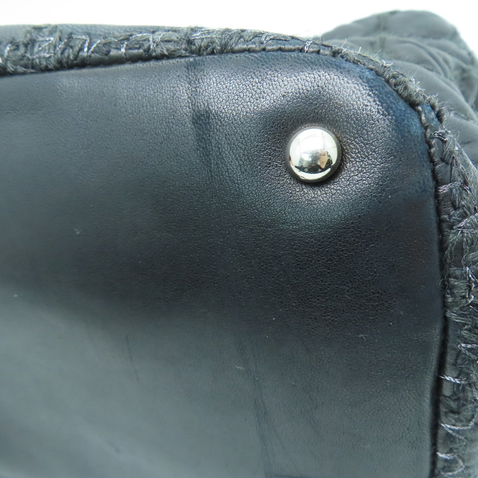 CHANEL 菱格羊皮皮革Chain Shoulder Bag银扣链带肩背袋黑色