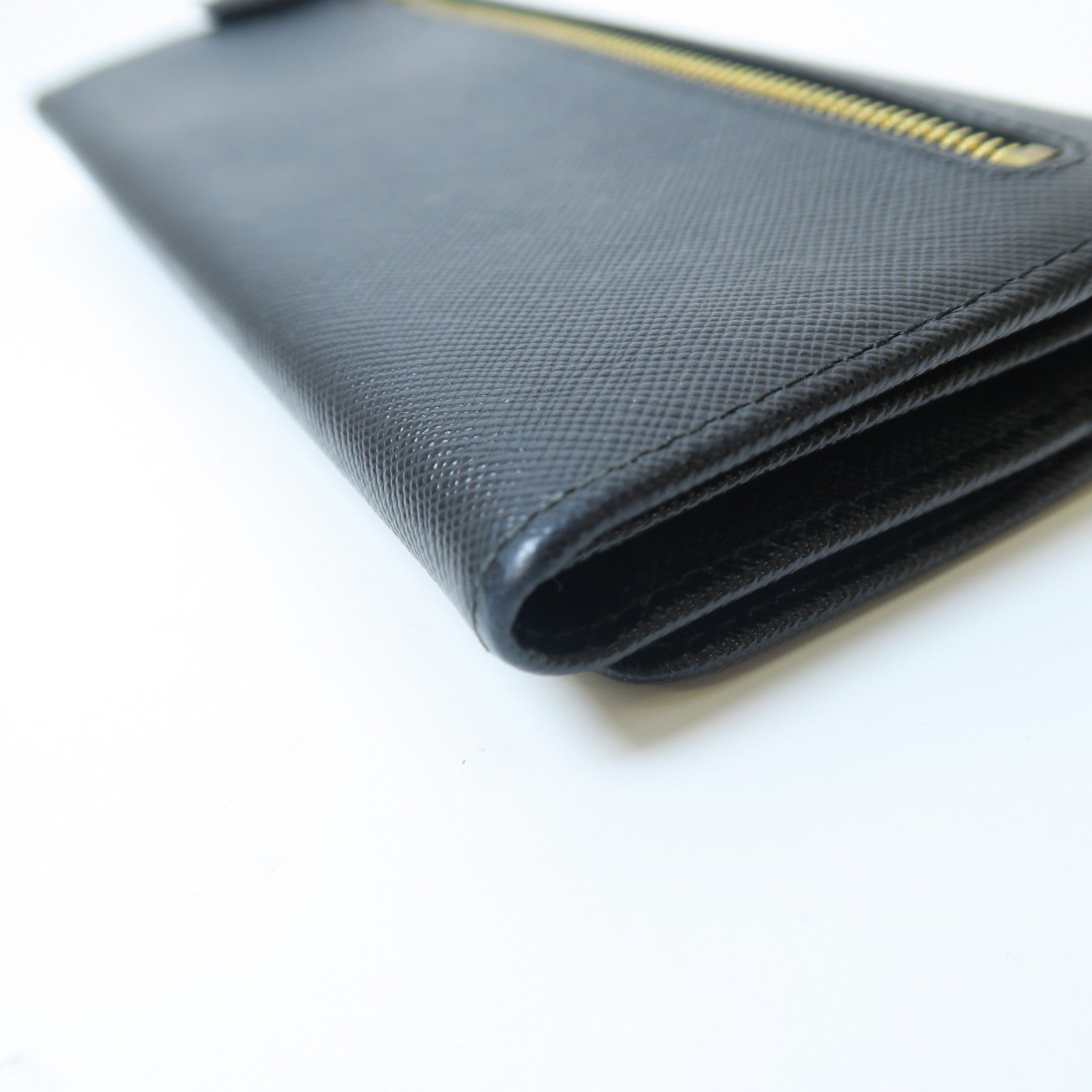 PRADA Saffiano皮革Long wallet金扣長錢包黑色