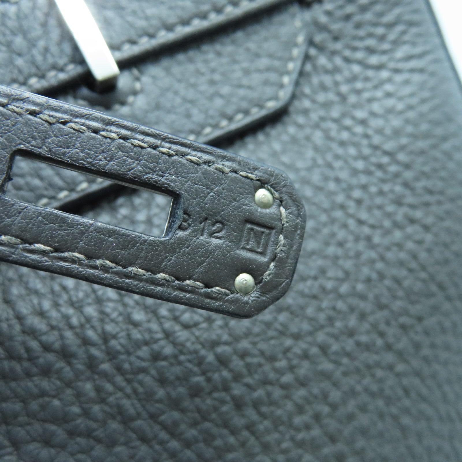 HERMES Togo皮革Birkin35银扣手挽袋Etain灰色
