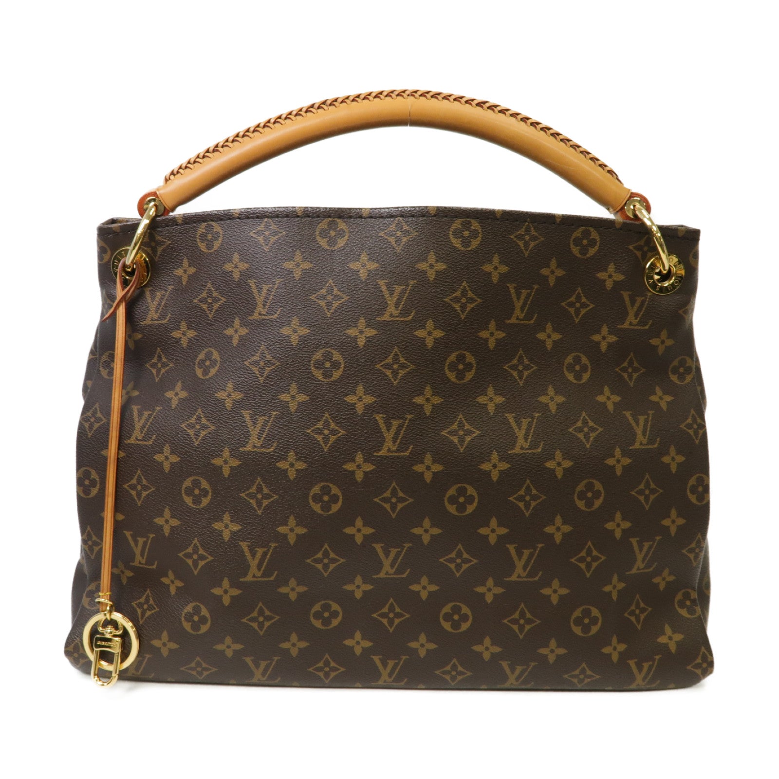 LOUIS VUITTON Monogram Artsy MM金扣手挽袋棕色