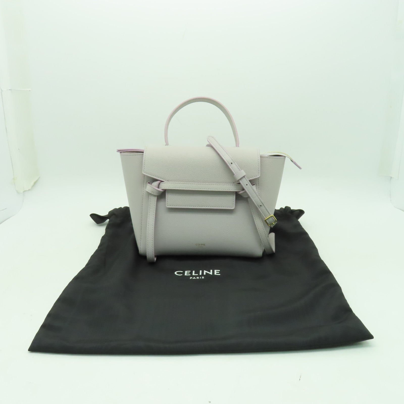 CELINE 牛皮皮革Belt Bag金扣手挽肩背兩用袋粉紅色