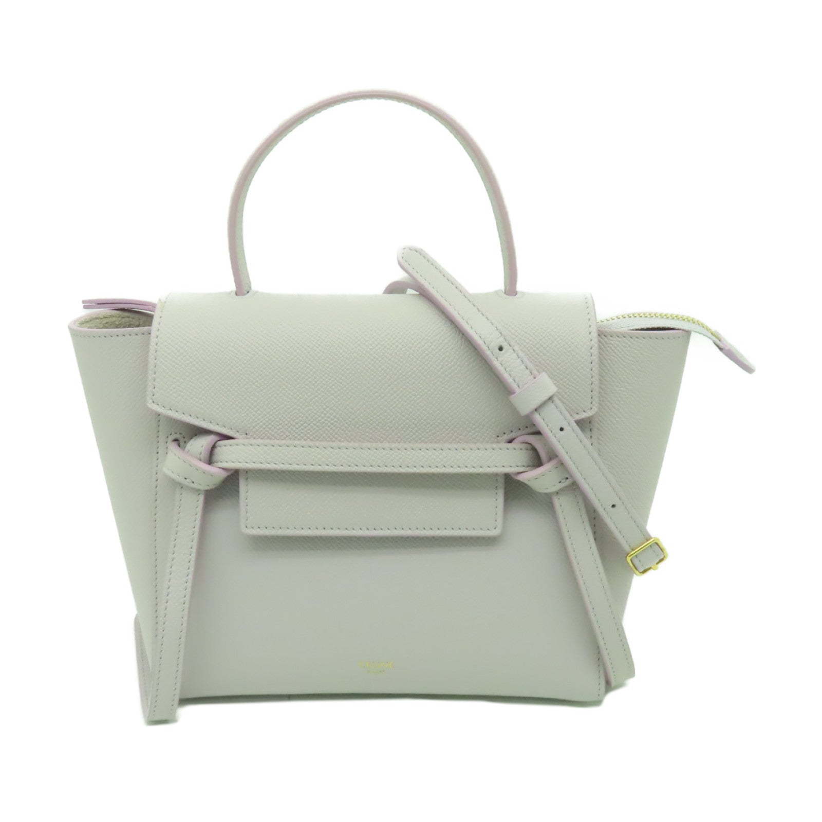 CELINE 牛皮皮革Belt Bag金扣手挽肩背兩用袋粉紅色