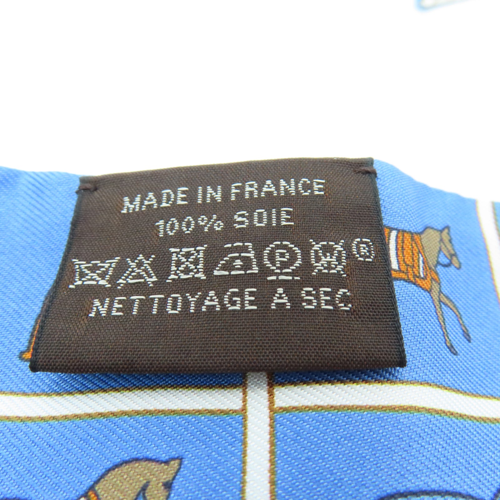 HERMES 絲質Twilly絲巾藍色