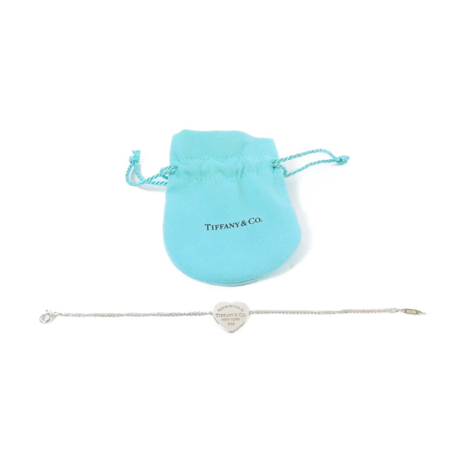 TIFFANY＆CO 925純銀Silver Please Return手鏈#16cm