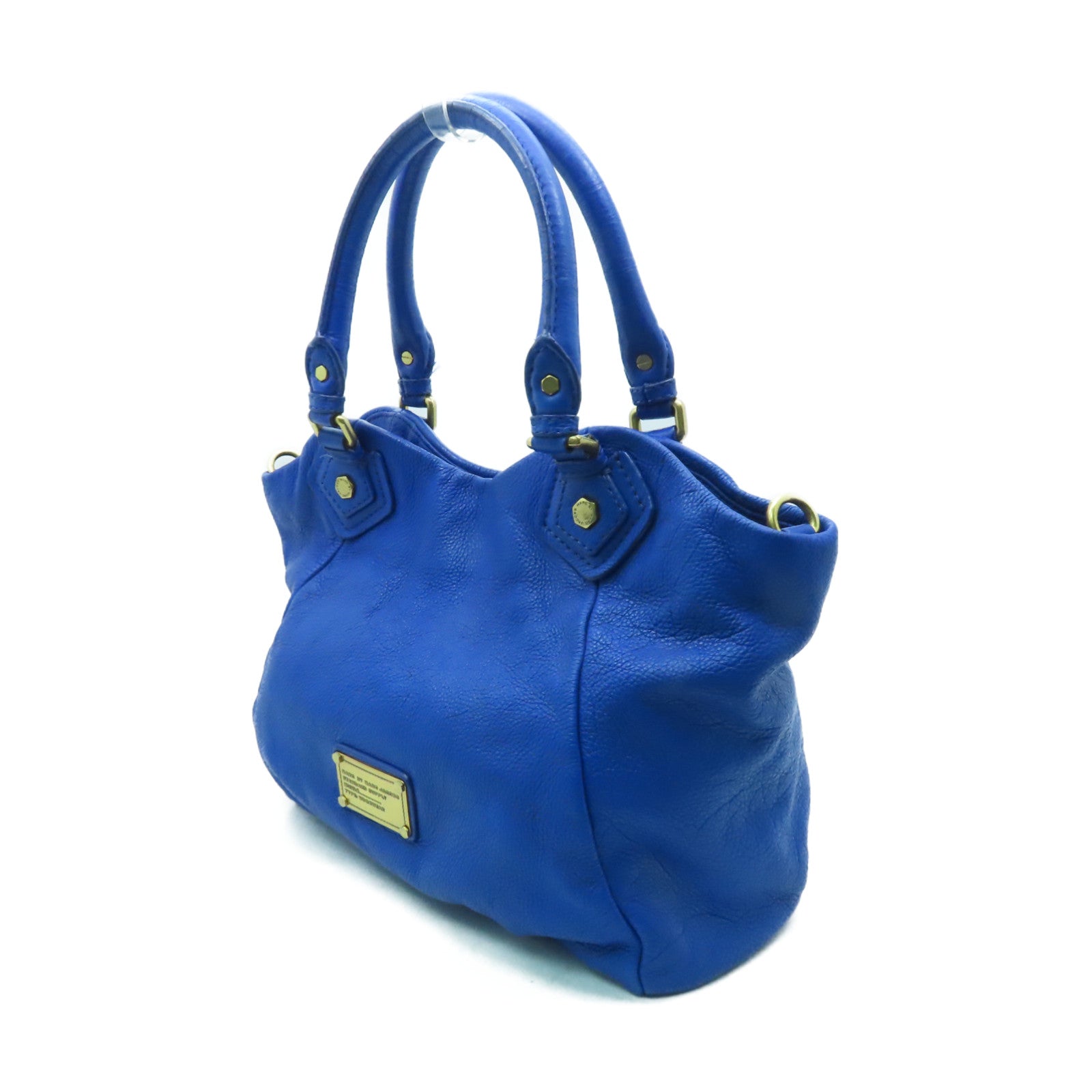 MARC BY MARC JACOBS 牛皮皮革2 Way Shoulder金扣手挽肩背兩用袋藍色