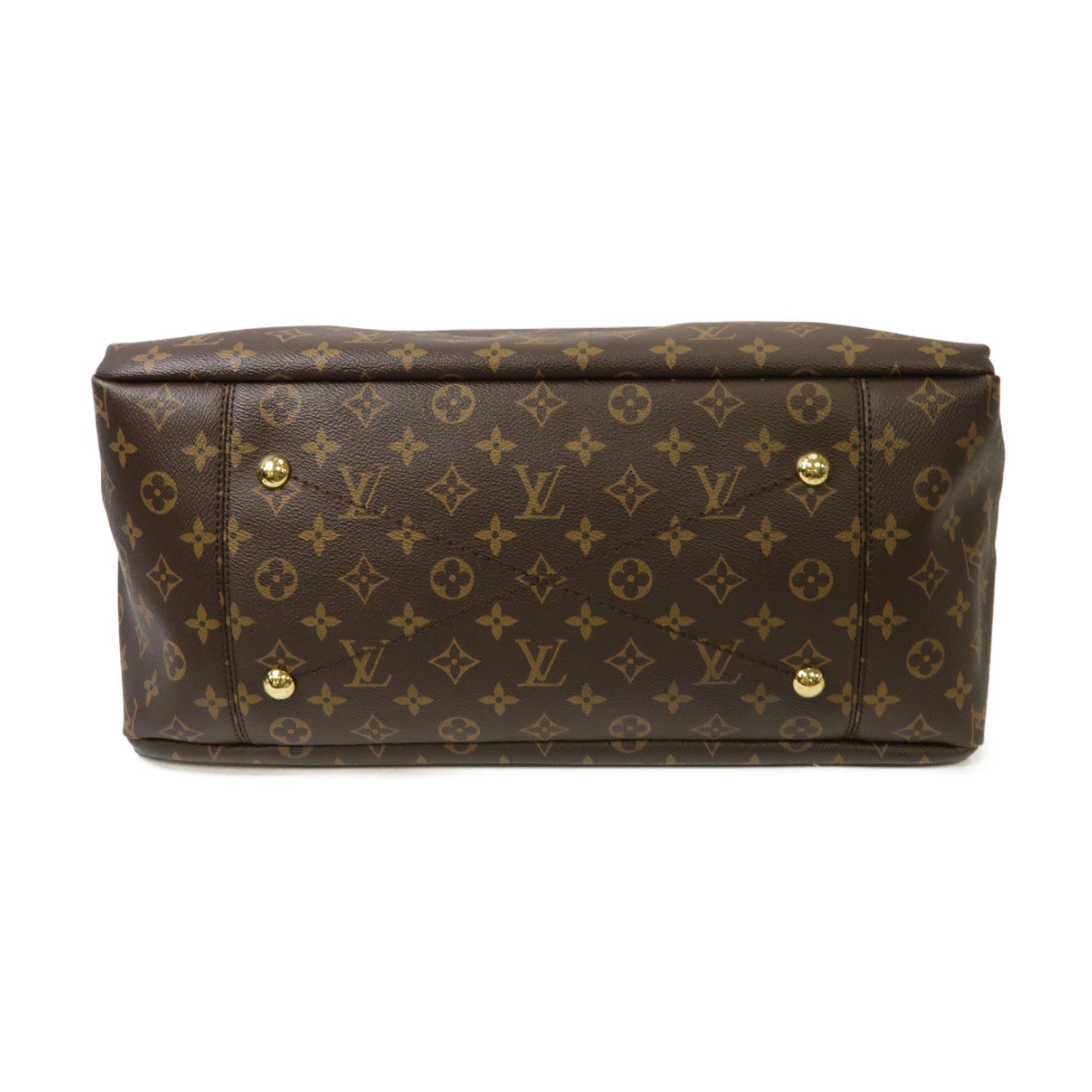 LOUIS VUITTON Monogram Artsy MM金扣手挽袋棕色