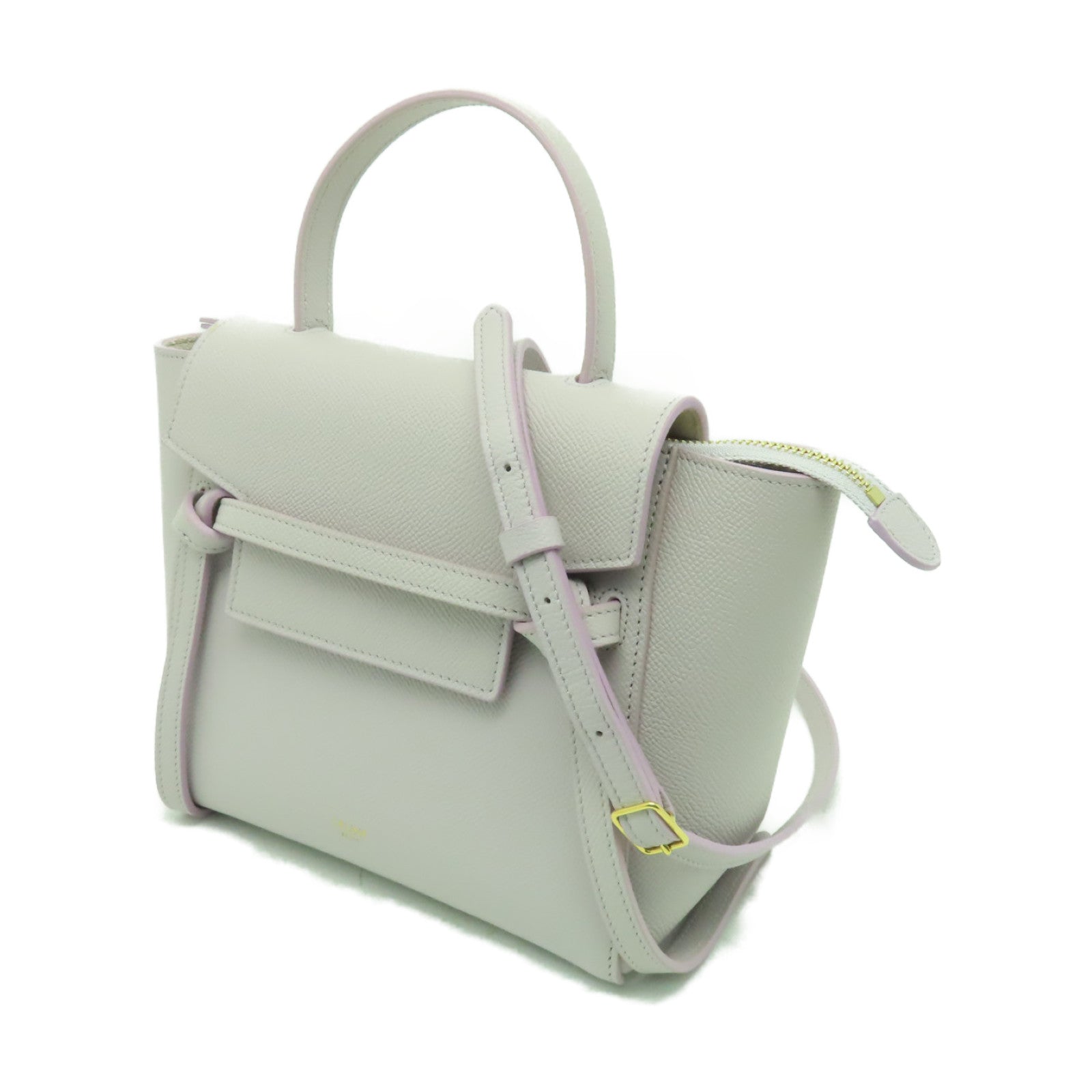 CELINE 牛皮皮革Belt Bag金扣手挽肩背兩用袋粉紅色