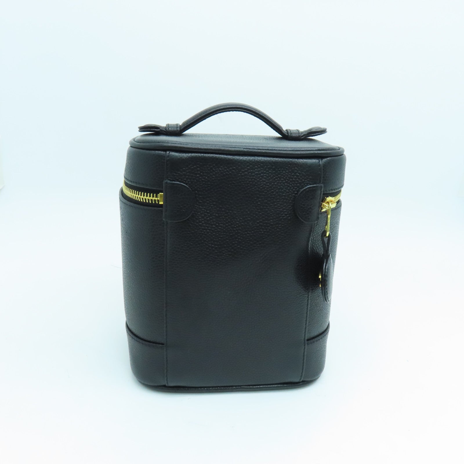 CHANEL Caviar皮革Handbag金扣手挽袋黑色