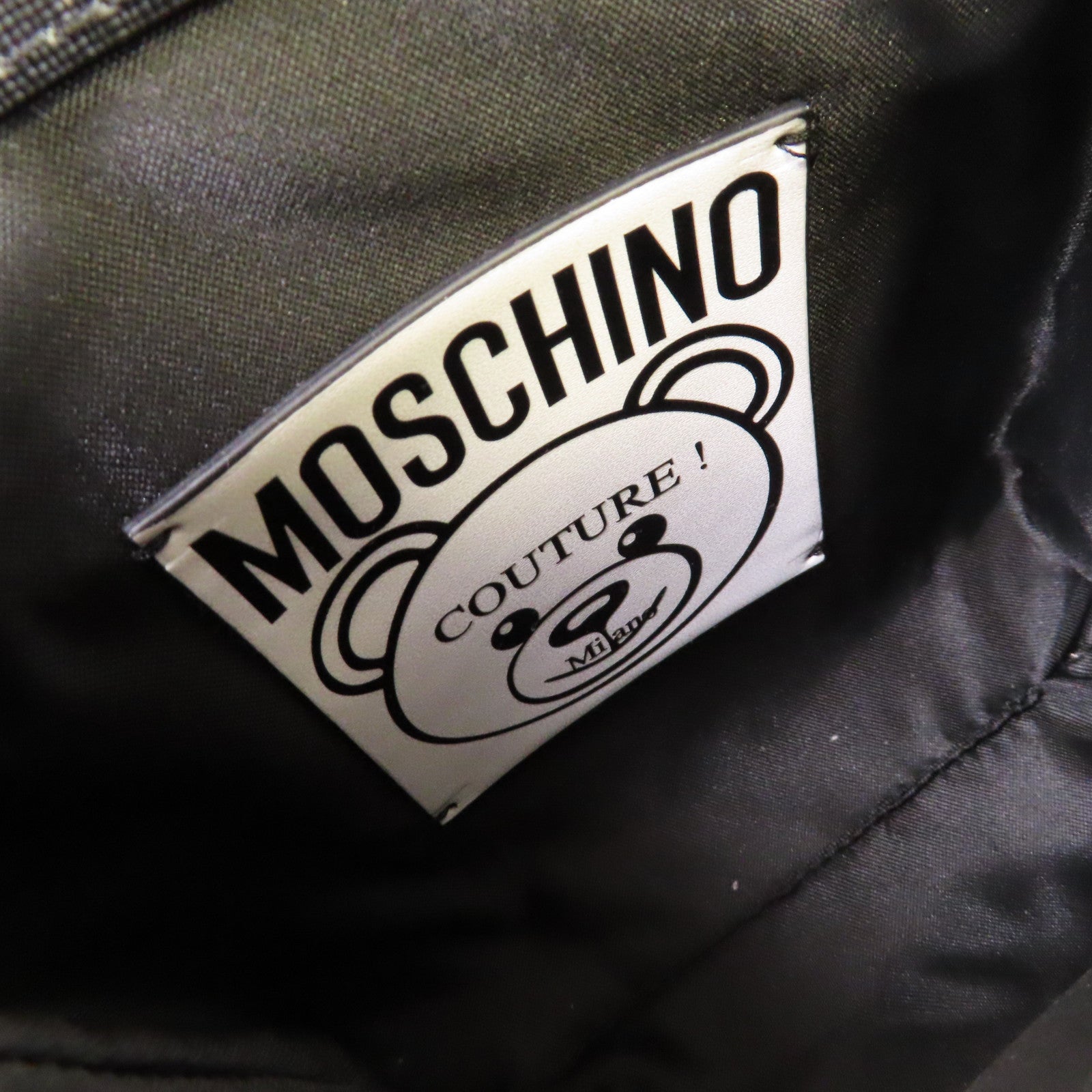 MOSCHINO 塗層帆布2Way Shoulder Bag手挽肩背兩用袋黑色