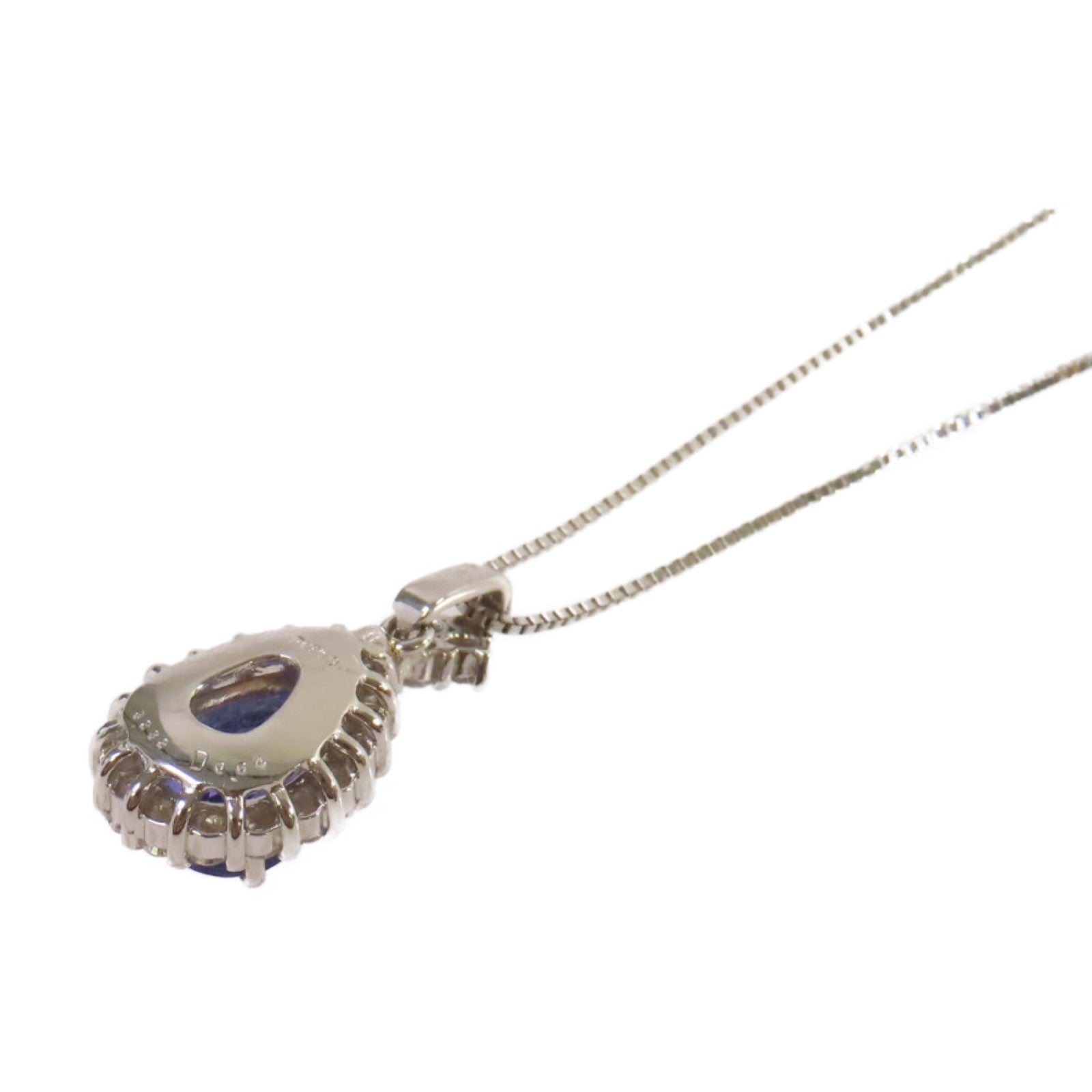 JEWELRY PT950/PT850鉑金3.232ct坦桑石/0.64ct鑽石Tanzanite Necklace項鏈