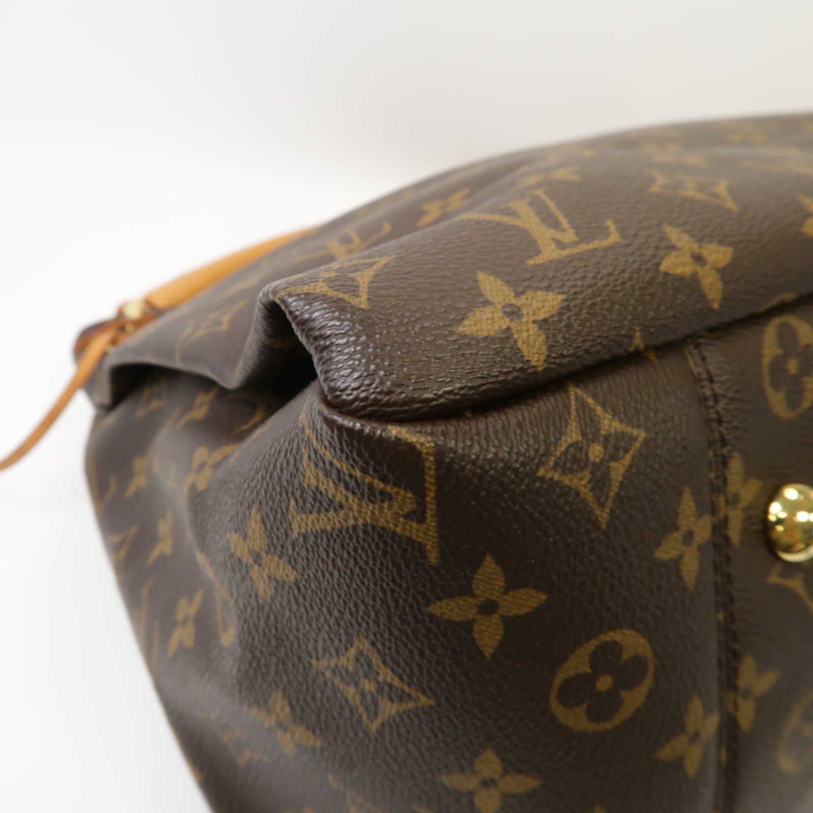 LOUIS VUITTON Monogram Artsy MM金扣手挽袋棕色