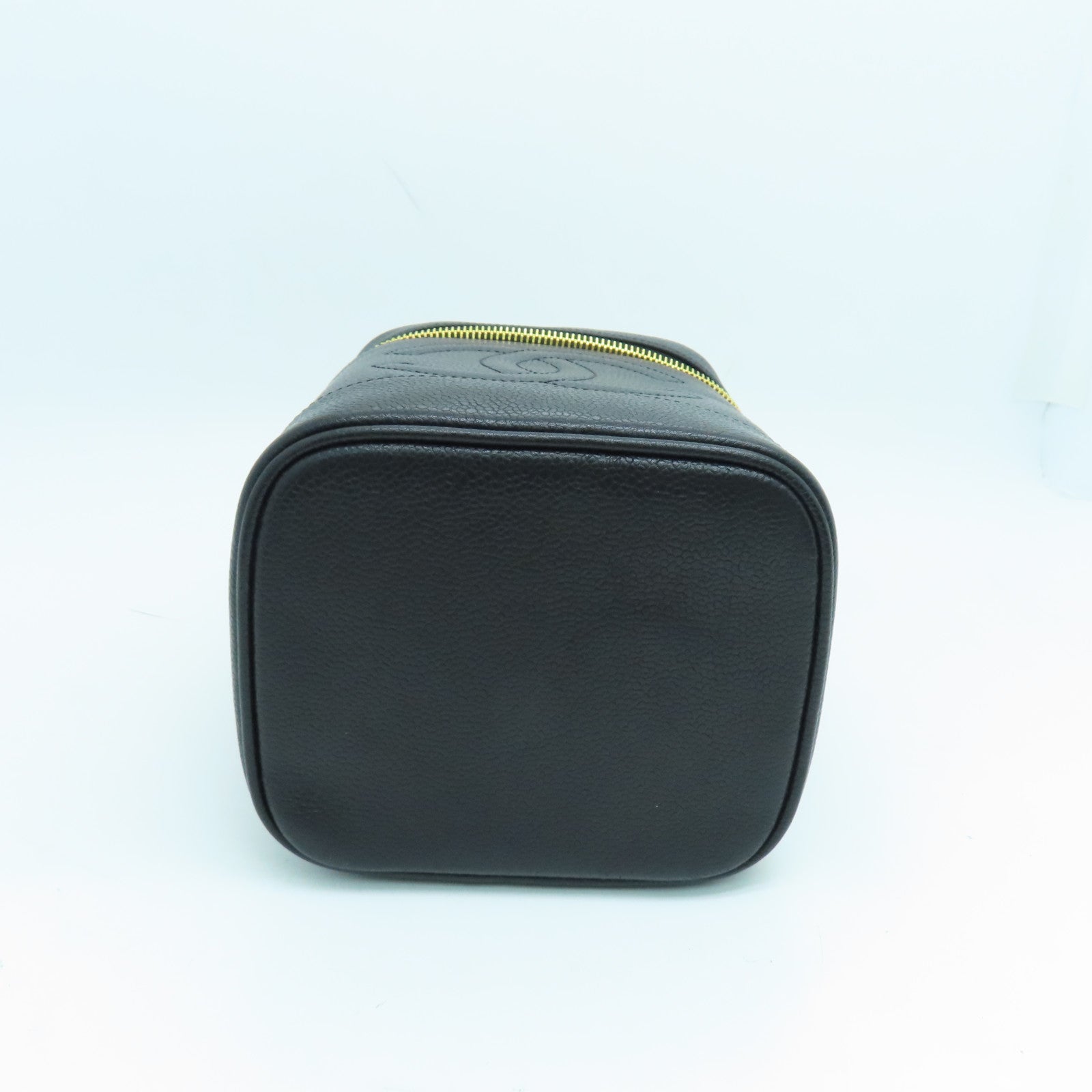 CHANEL Caviar皮革Handbag金扣手挽袋黑色