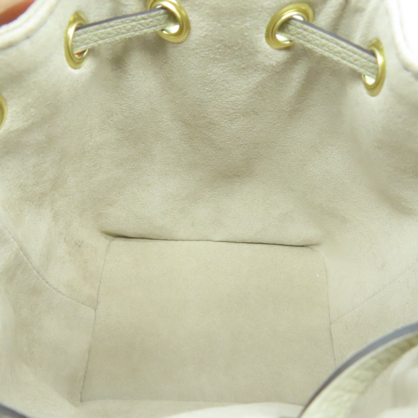 LOUIS VUITTON Monogram Empreinte Nano Noe金扣手挽肩背兩用袋米色