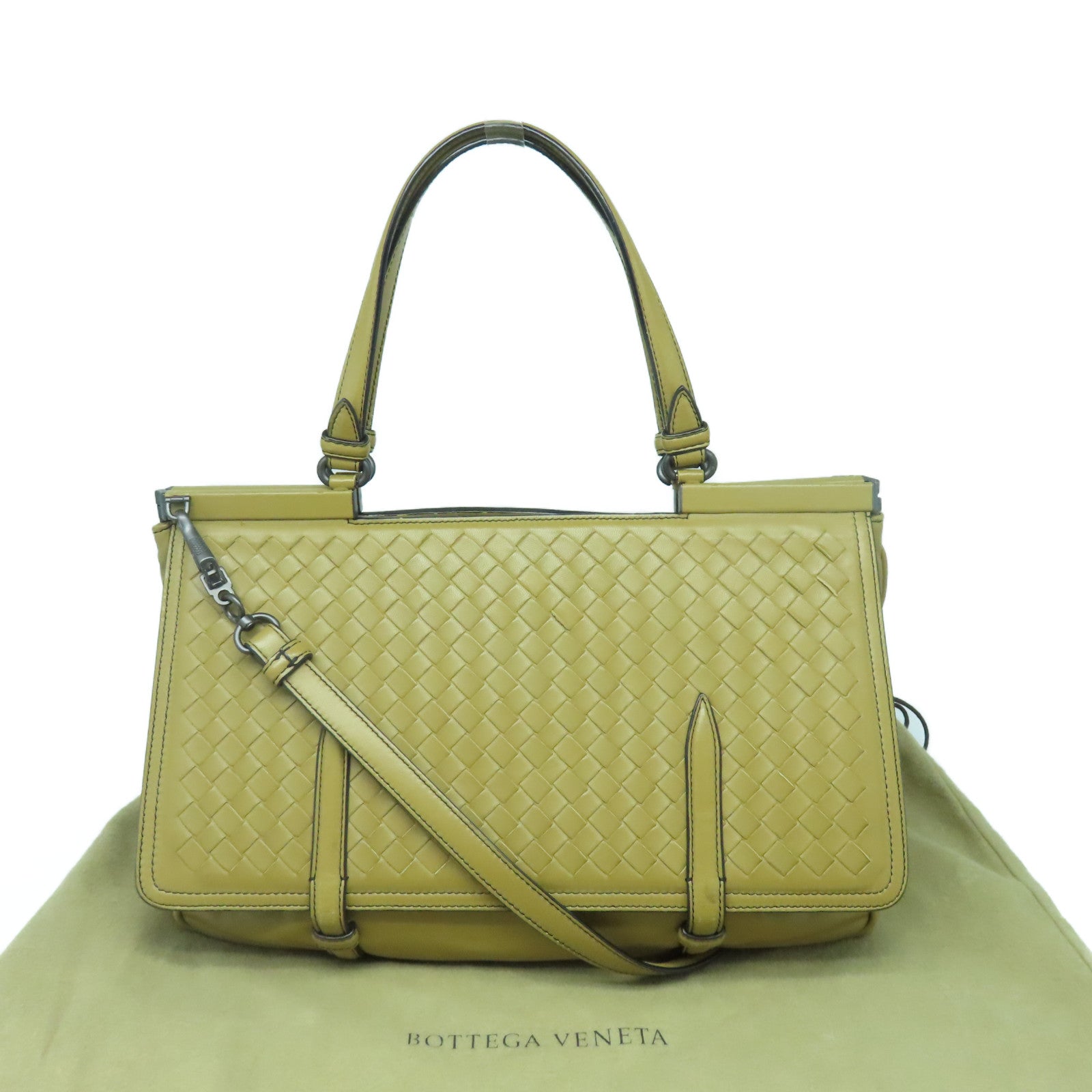 BOTTEGA VENETA Textured Leather 2way Shoulder Bag Handle Shoulder Bag Brown