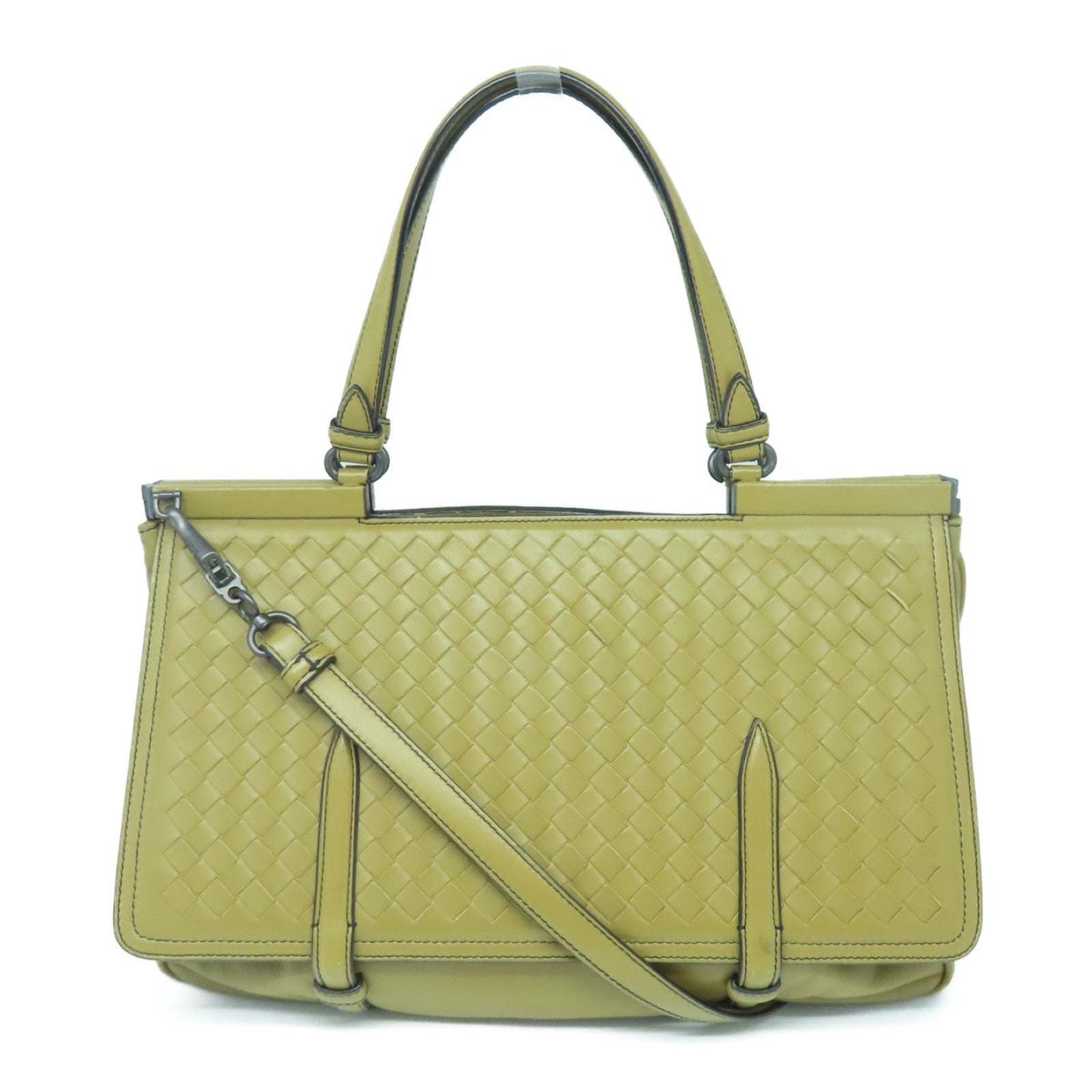 BOTTEGA VENETA Textured Leather 2way Shoulder Bag Handle Shoulder Bag Brown