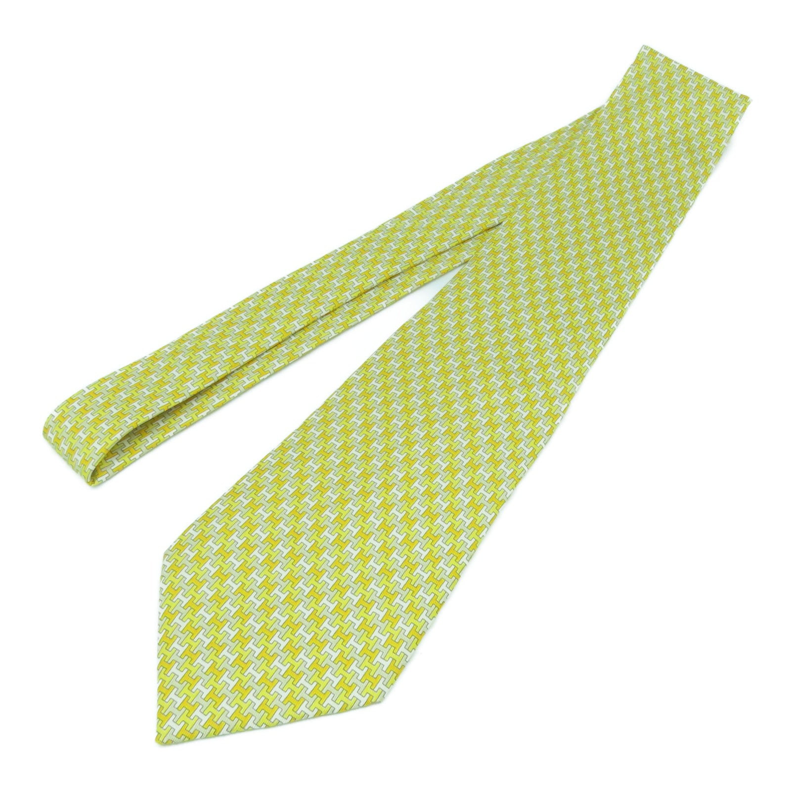 HERMES 絲質Necktie領帶黃色