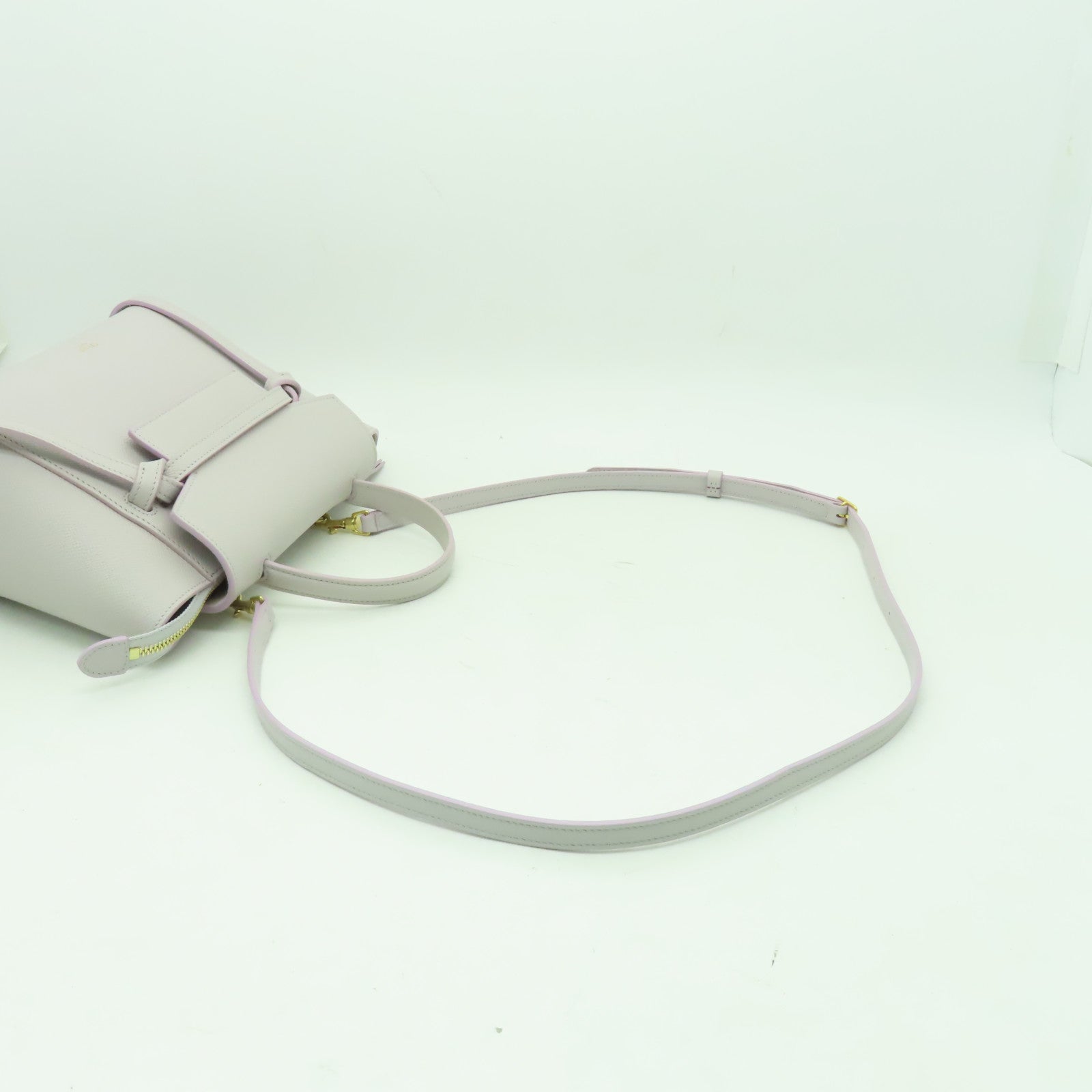 CELINE 牛皮皮革Belt Bag金扣手挽肩背兩用袋粉紅色