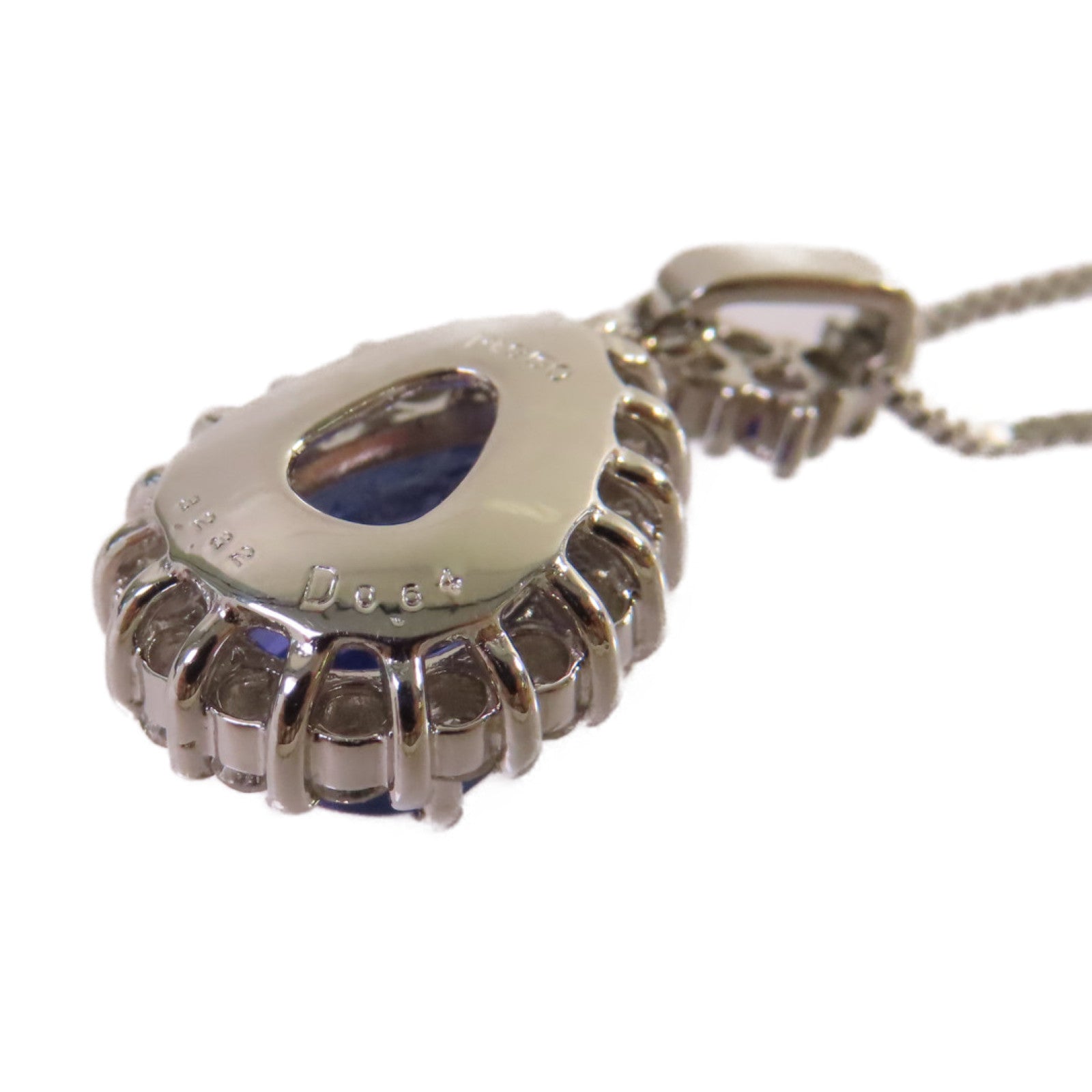 JEWELRY PT950/PT850鉑金3.232ct坦桑石/0.64ct鑽石Tanzanite Necklace項鏈